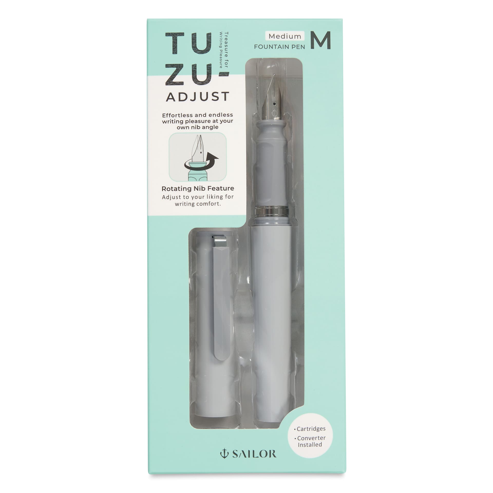 Sailor TUZU Adjust Fountain Pen - Gray, Medium, front of packaging