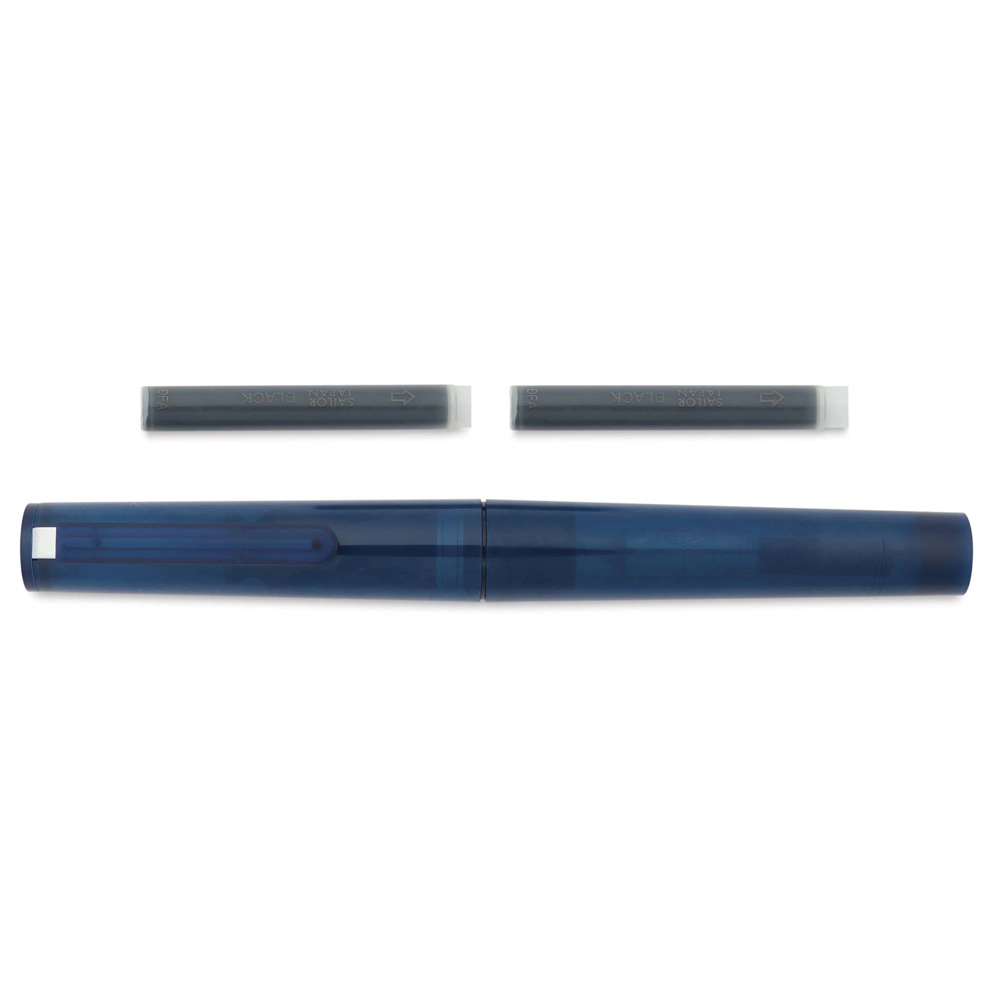 Sailor TUZU Adjust Fountain Pen - Navy, Fine, with replacement ink cartridges