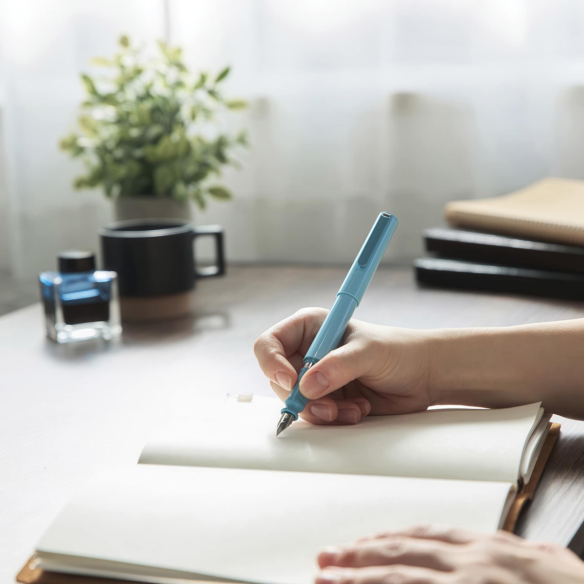 Sailor TUZU Adjust Fountain Pen - Light Blue, on hand