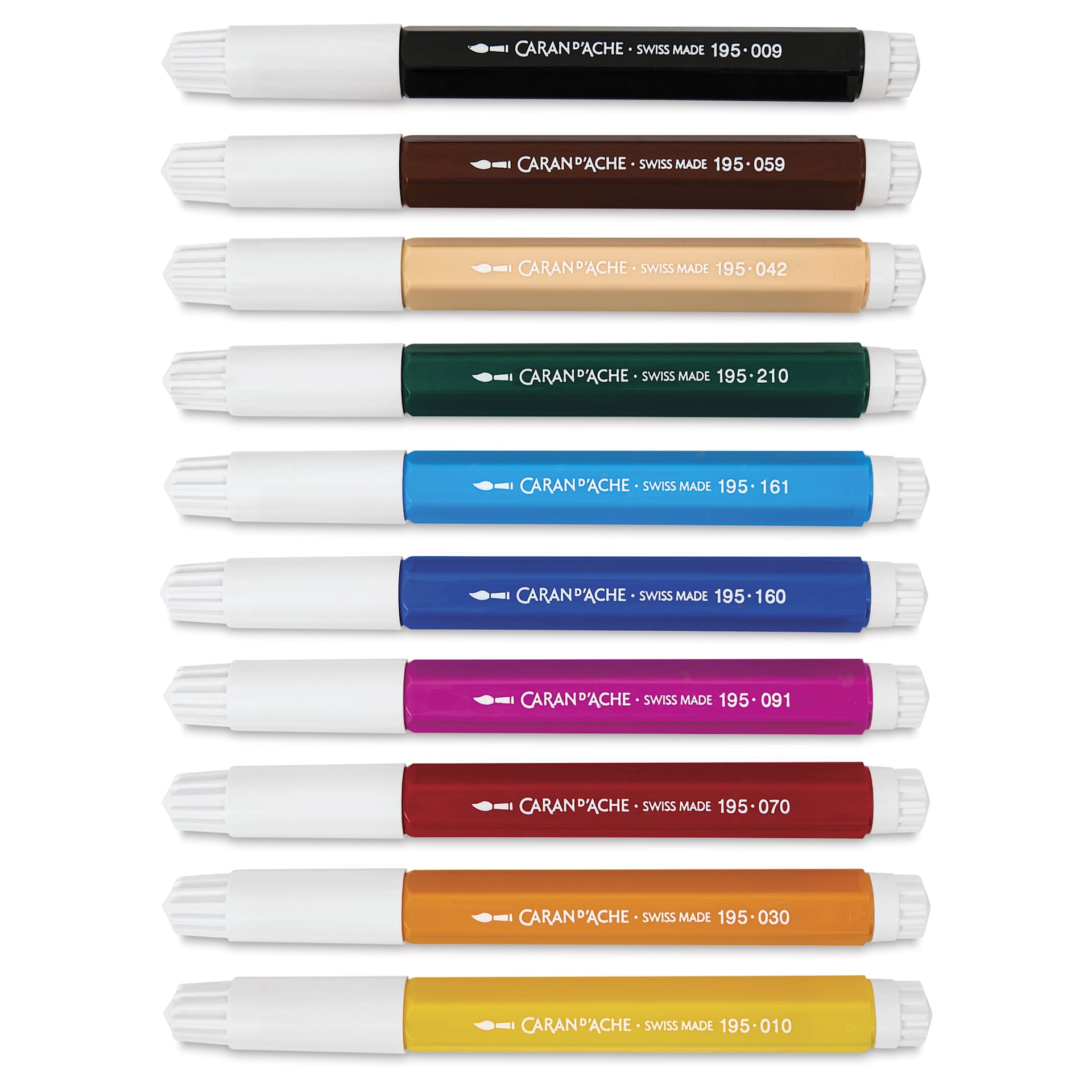 Caran d’Ache Swisscolor Aquarelle Maxi Markers - Assorted Colors, Set of 10