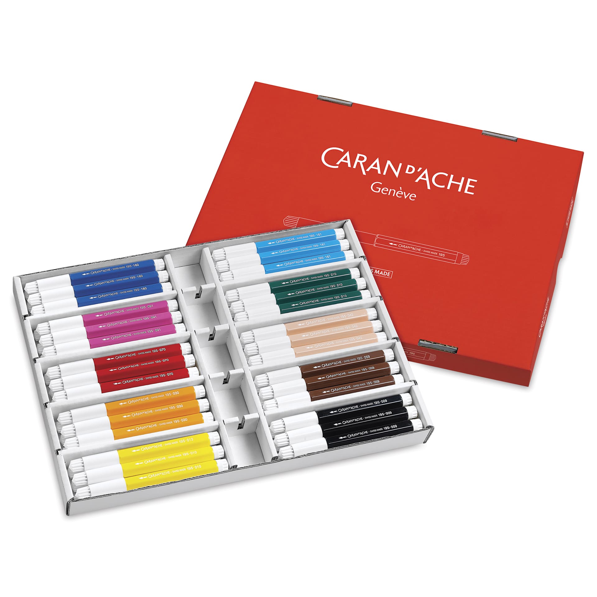 Caran d’Ache Swisscolor Aquarelle Maxi Markers - Assorted Colors, Classpack, Set of 60