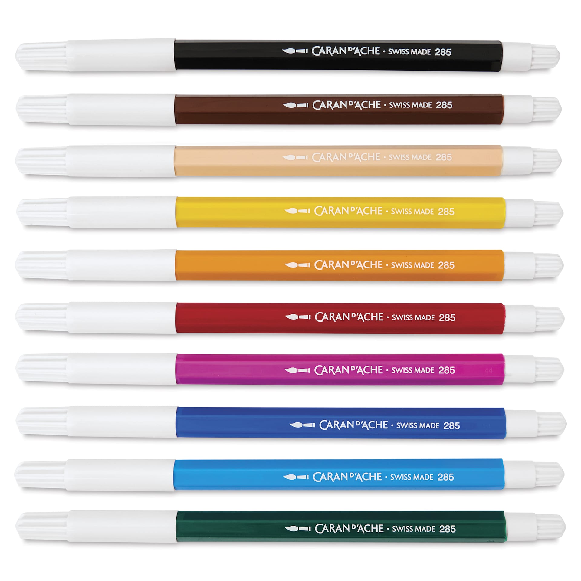 Caran d’Ache Swisscolor Aquarelle Markers - Assorted Colors, Set of 10