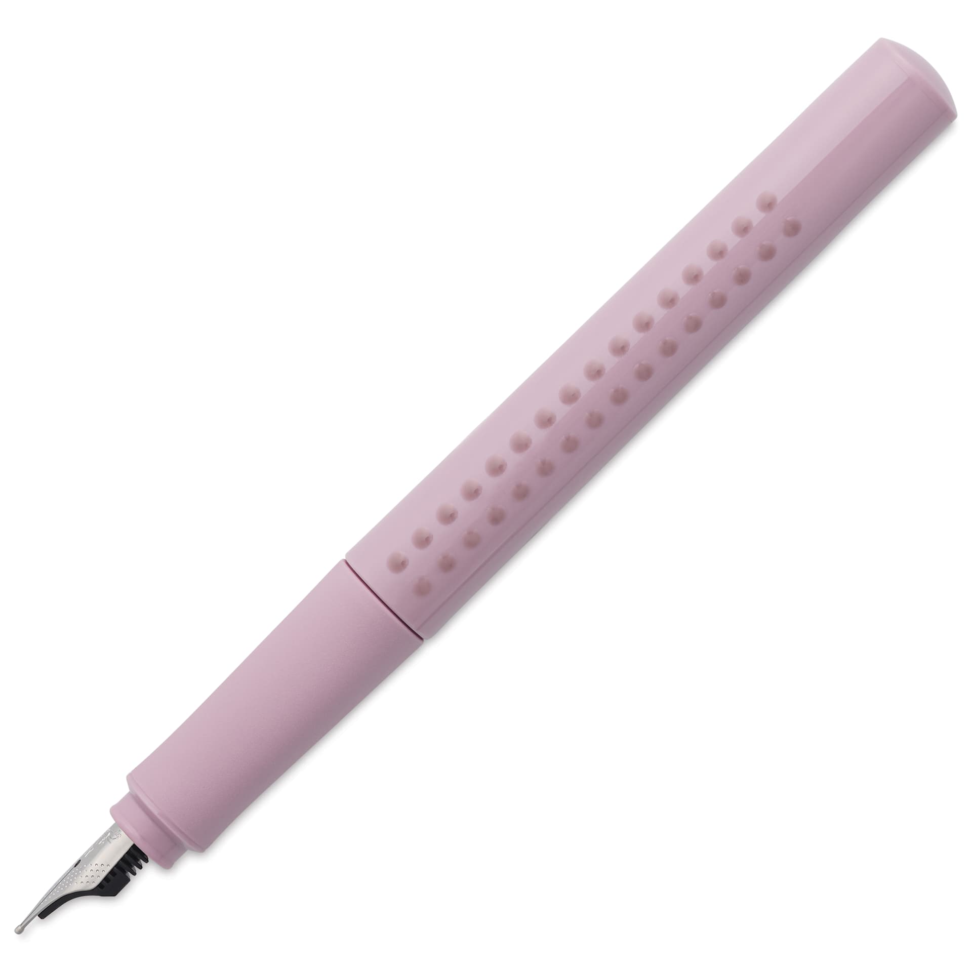 Faber-Castell 2010 Harmony Grip Fountain Pen - Rose Shadows, Medium Nib, cap off