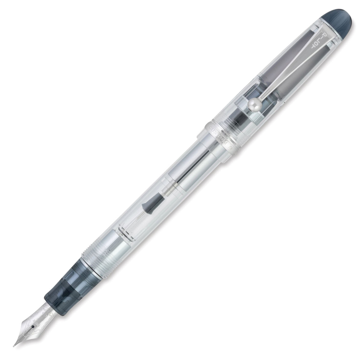 Pilot Custom 74 Fountain Pen - Clear, Extra-Fine, cap off