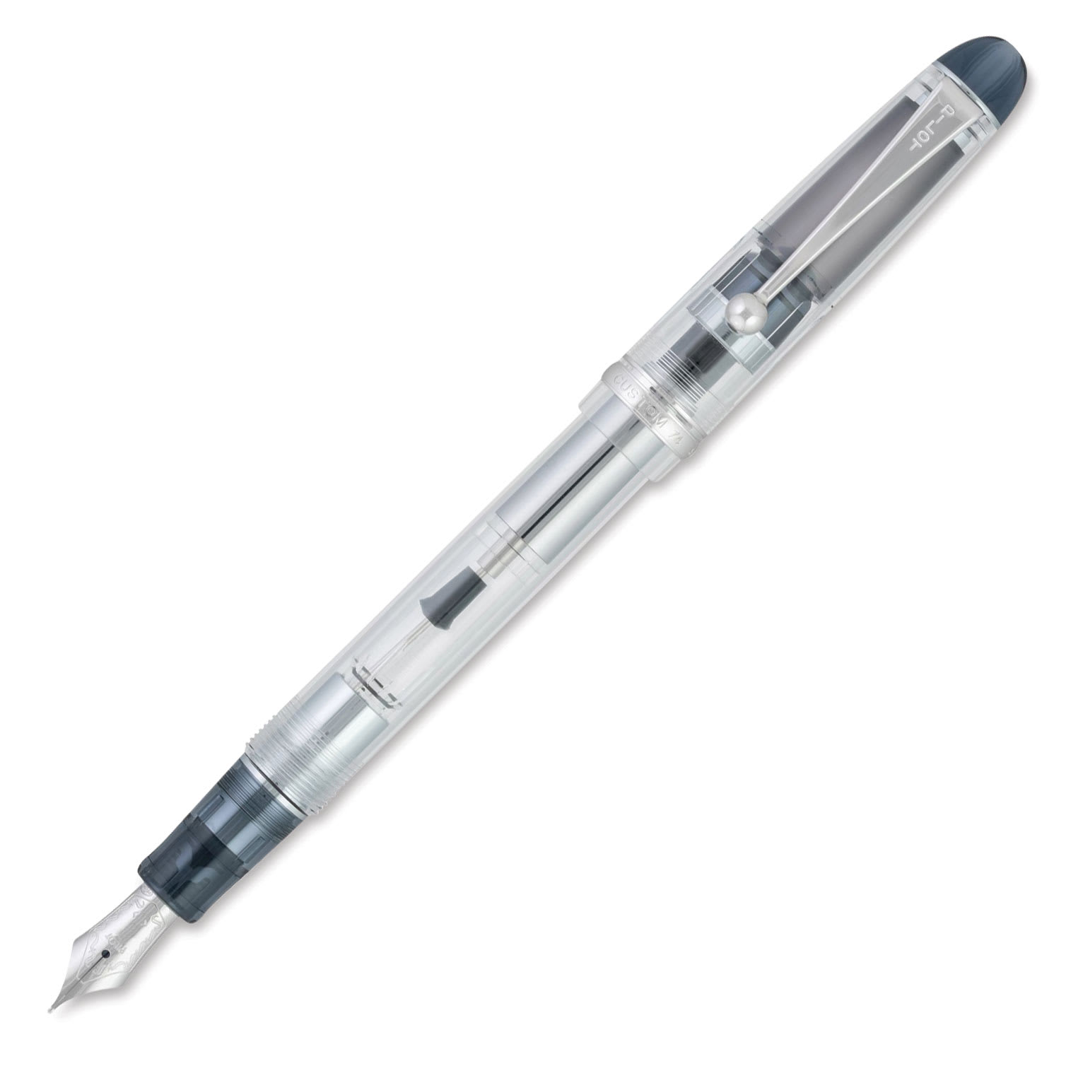 Pilot Custom 74 Fountain Pen - Clear, Broad, cap off