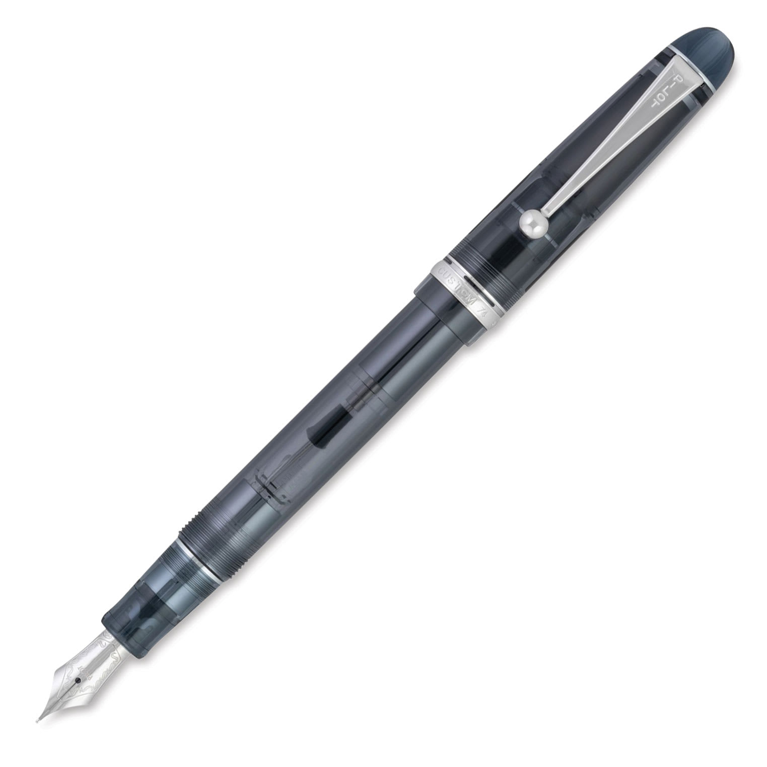 Pilot Custom 74 Fountain Pen - Smoke, Fine, cap off