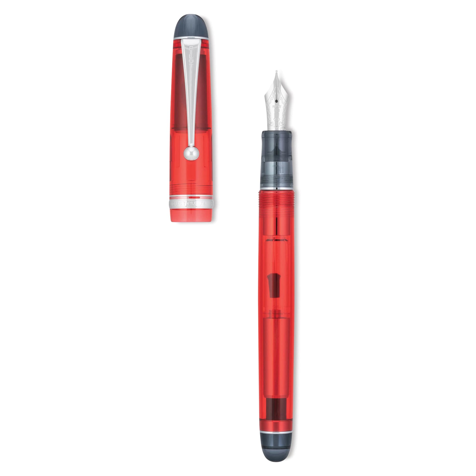 Pilot Custom 74 Fountain Pen - Grenadine, Extra-Fine, cap off
