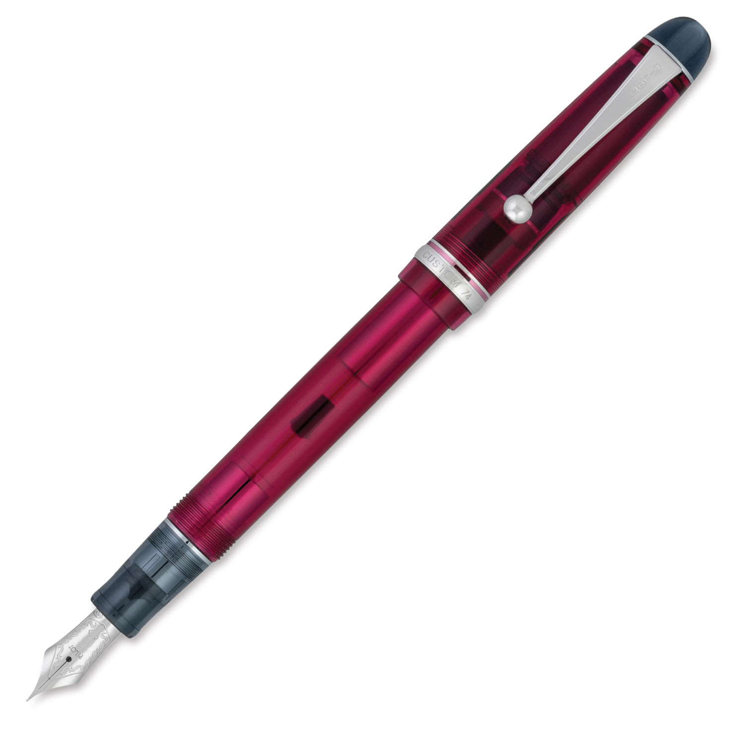 Pilot Custom 74 Fountain Pen - Merlot, Extra-Fine, cap off