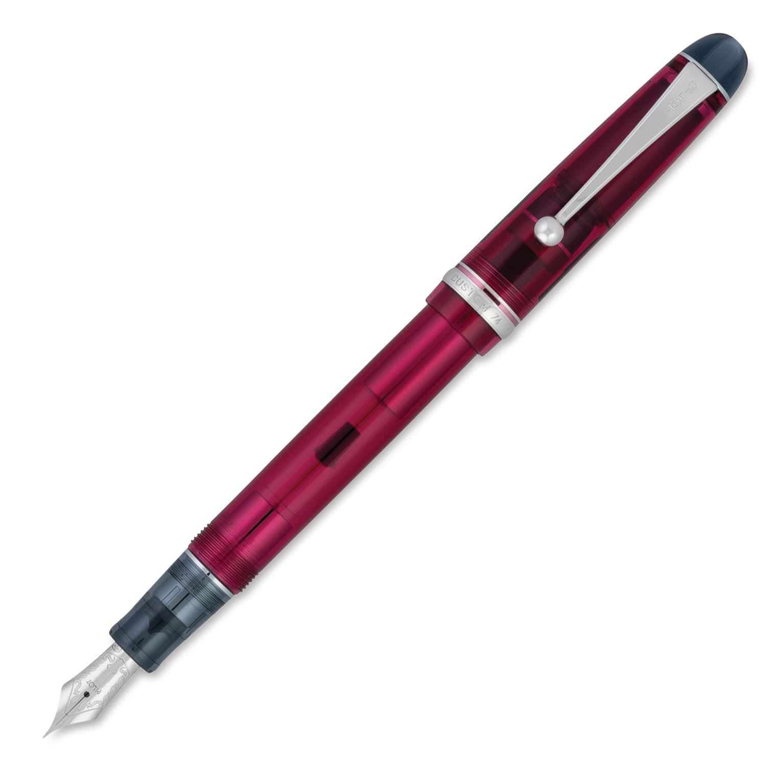 Pilot Custom 74 Fountain Pen - Merlot, Medium, cap off