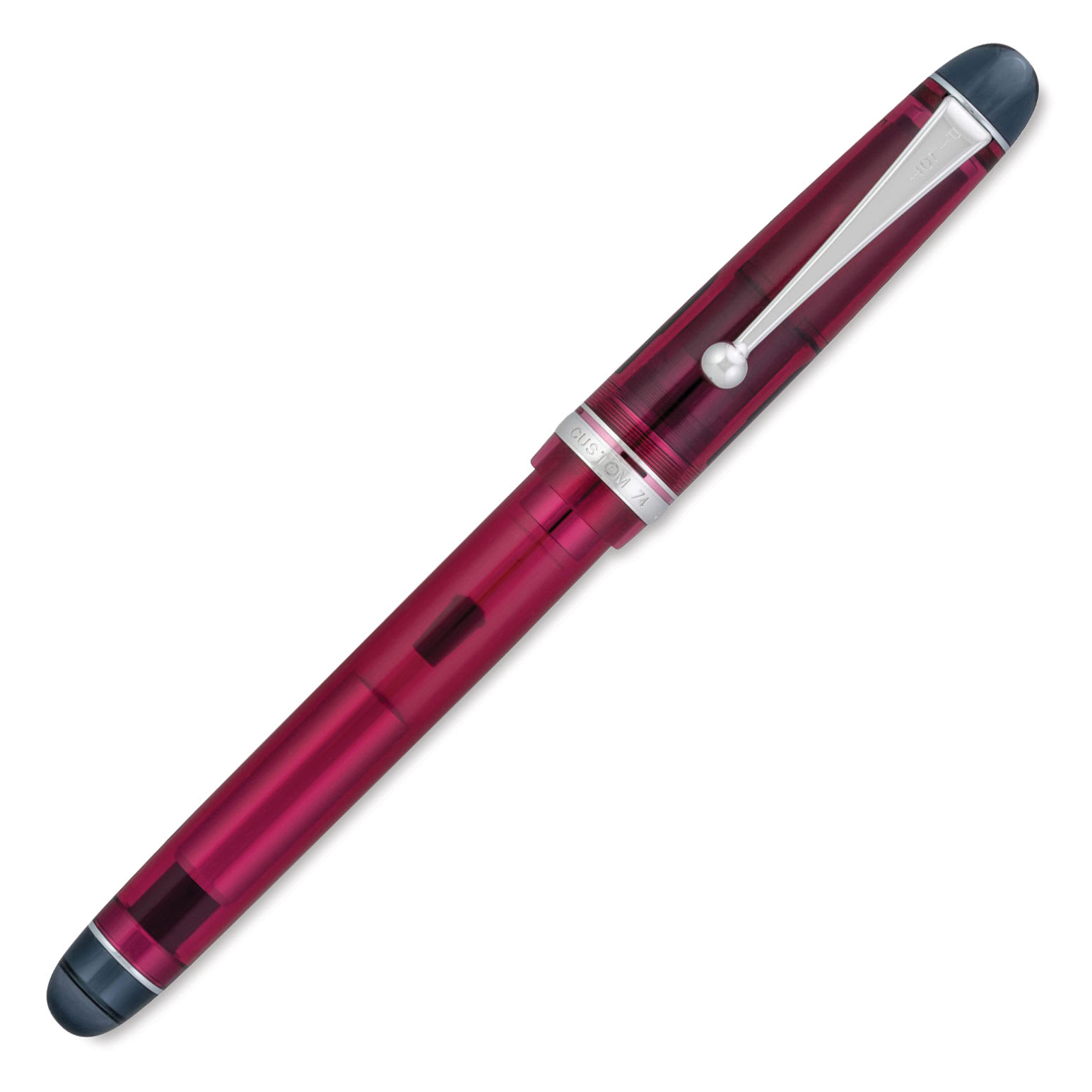 Pilot Custom 74 Fountain Pen - Merlot, Broad, cap on