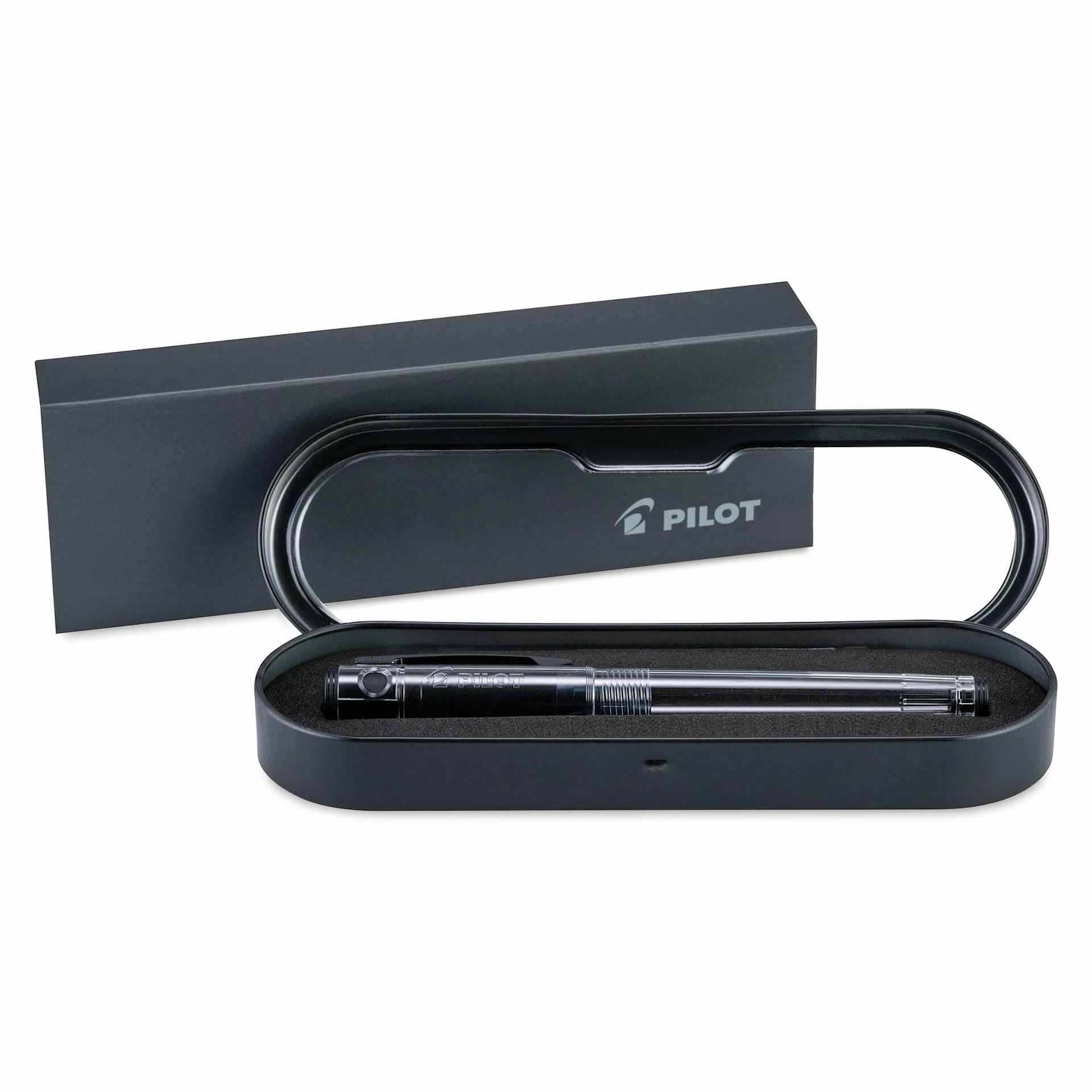 Pilot Explorer Fountain Pen - Clear, inside of the carrying case