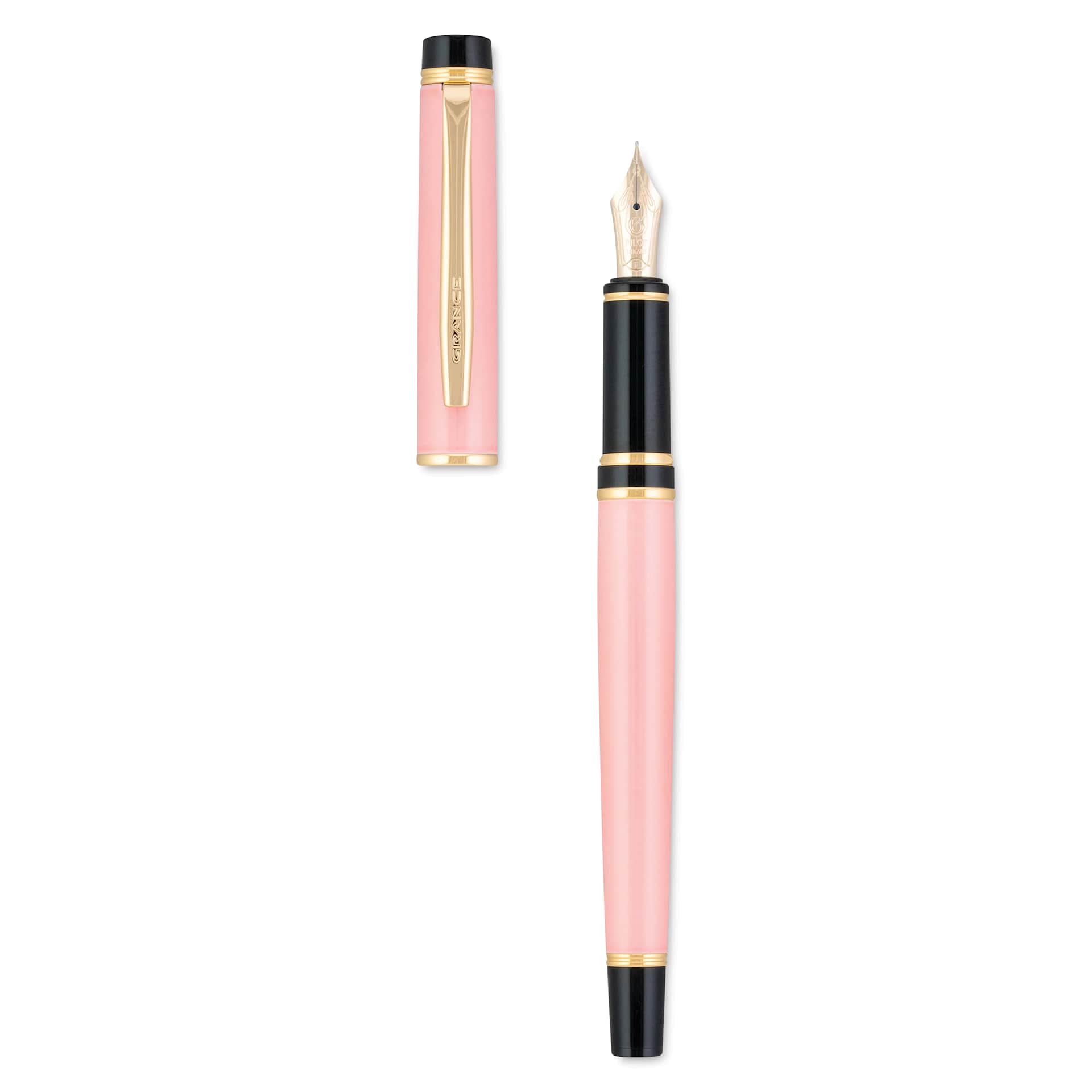 Pilot Grance Fountain Pen - Light Pink, cap and pen (image may show a different size nib)