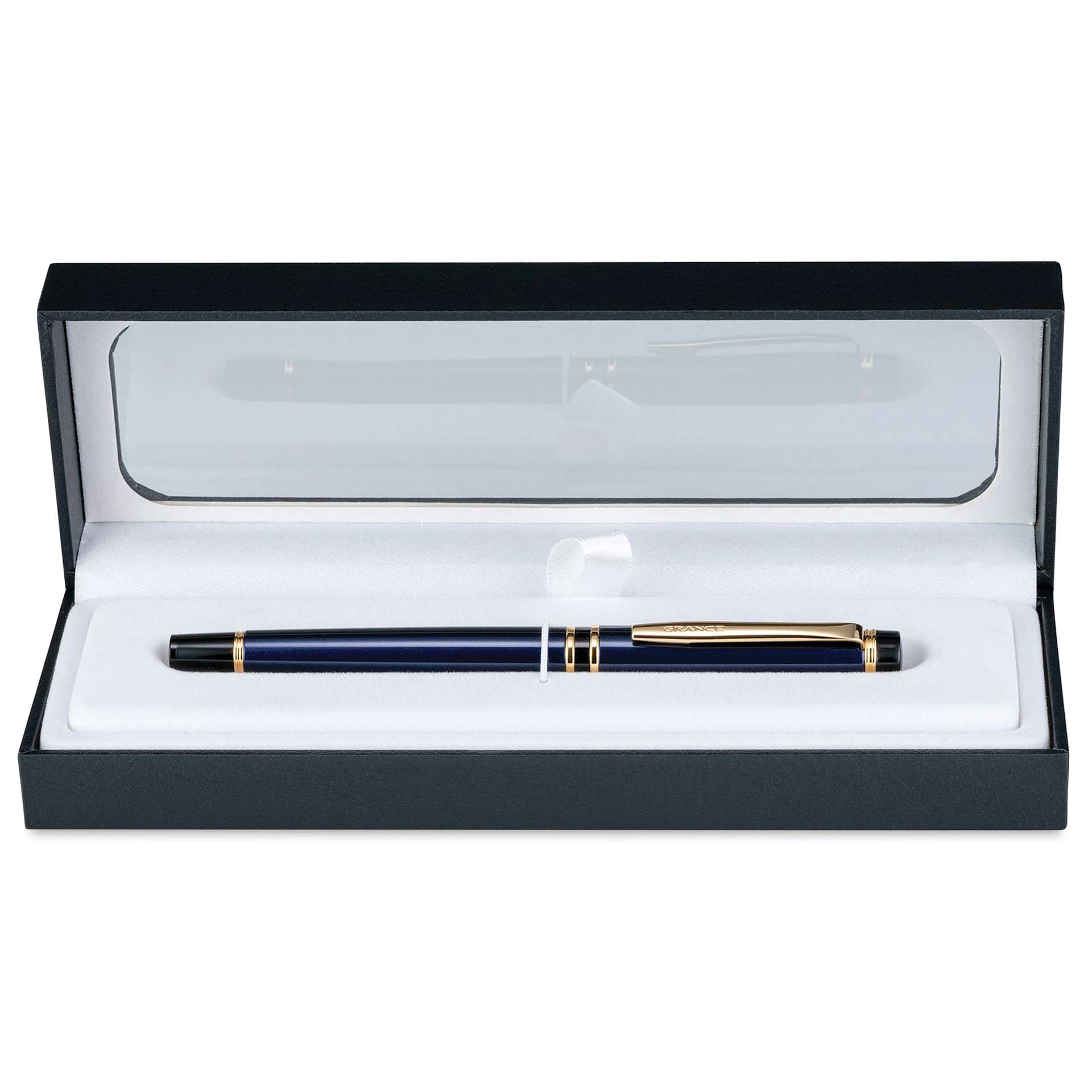 Pilot Grance Fountain Pen - Navy, inside the carrying case