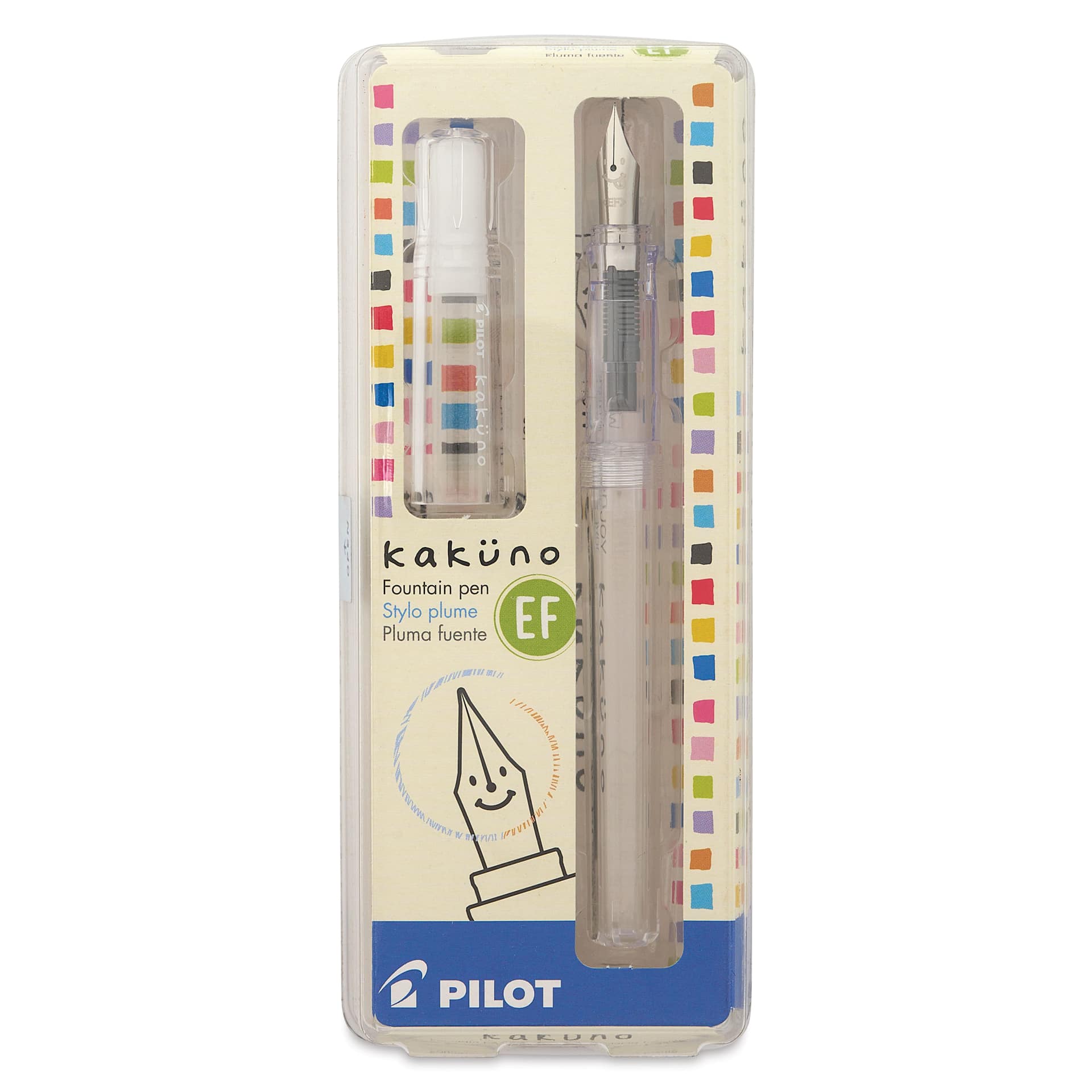 Pilot Kakuno Fountain Pen - Clear, X-Fine Nib, in packaging