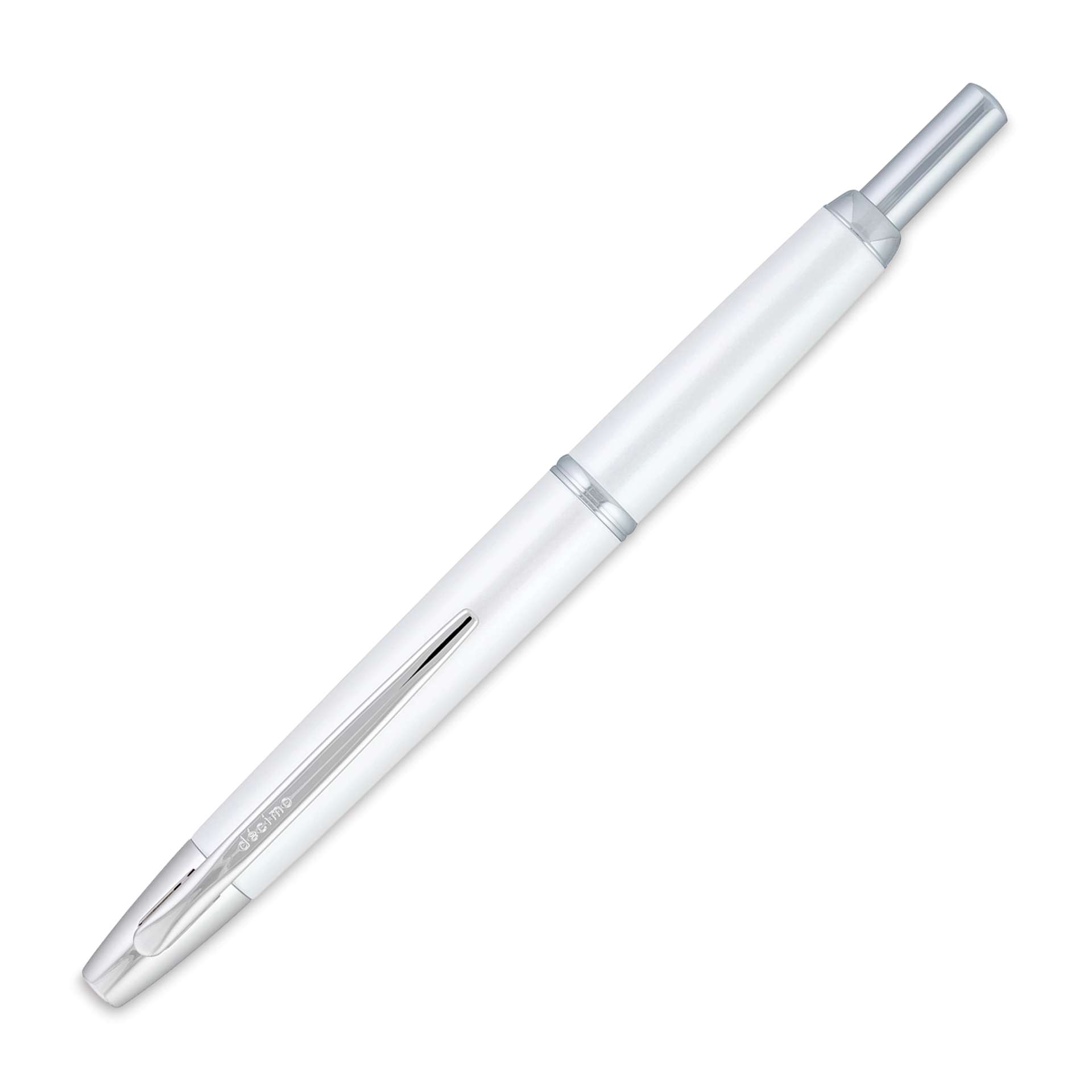 Pilot Vanishing Point Decimo Fountain Pen - White, Medium, nib retracted