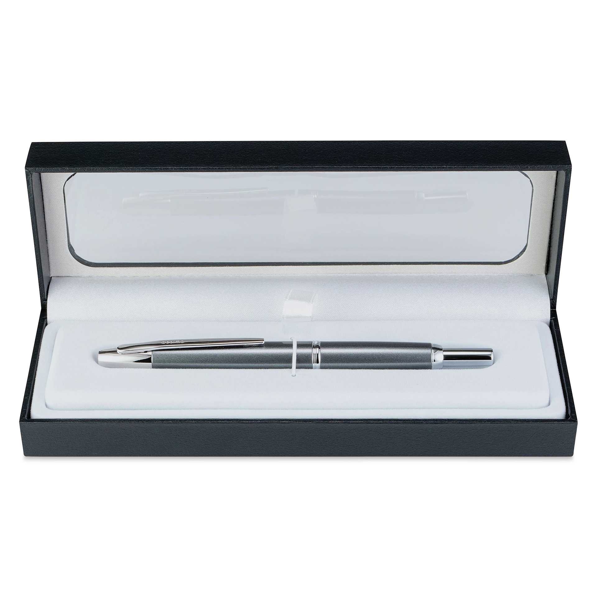 Pilot Vanish Point Decimo Fountain Pen - Dark Gray, Medium, inside of the packaging