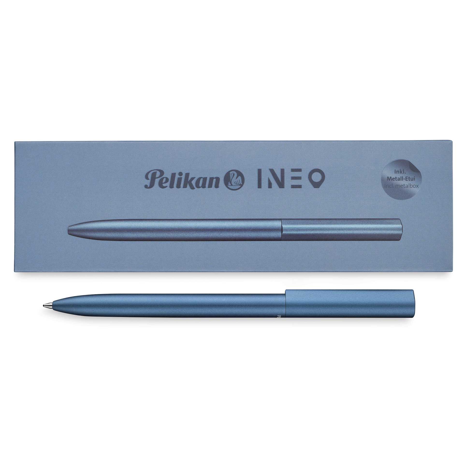 Pelikan Ineo Ballpoint Pen - Ocean Blue with case