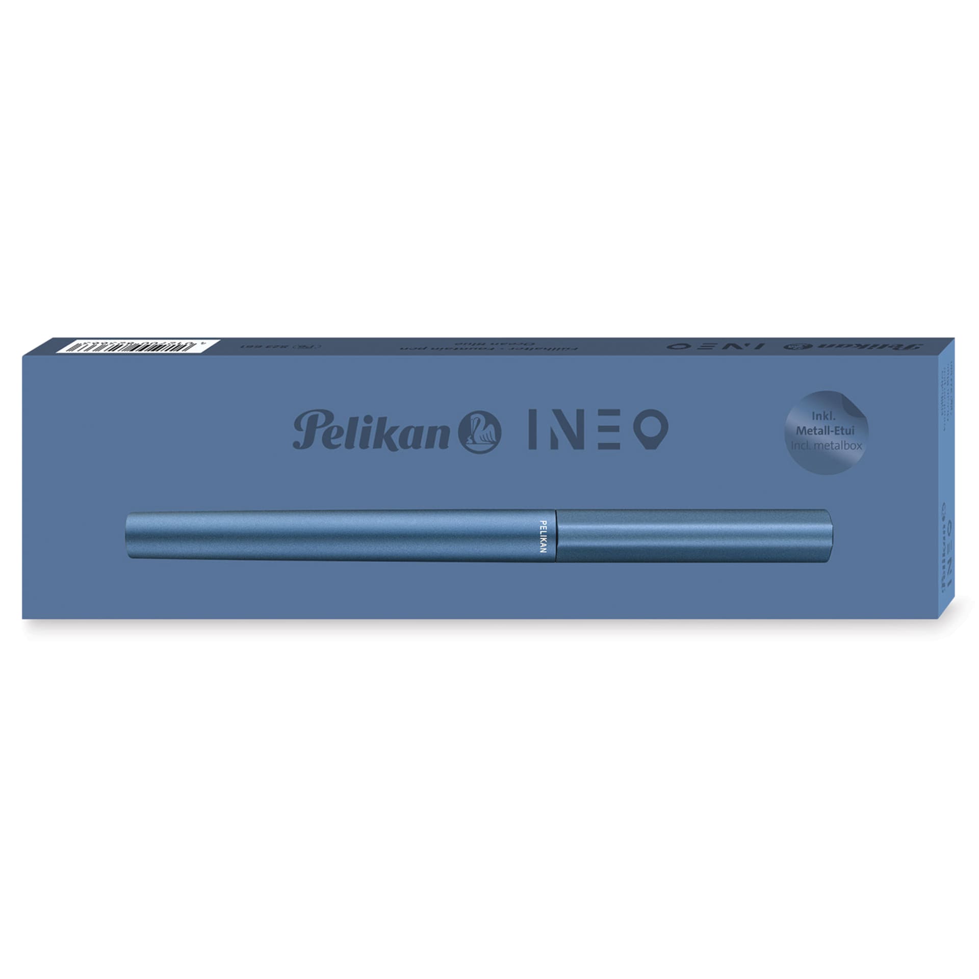 Pelikan Ineo Fountain Pen - Ocean Blue front of case