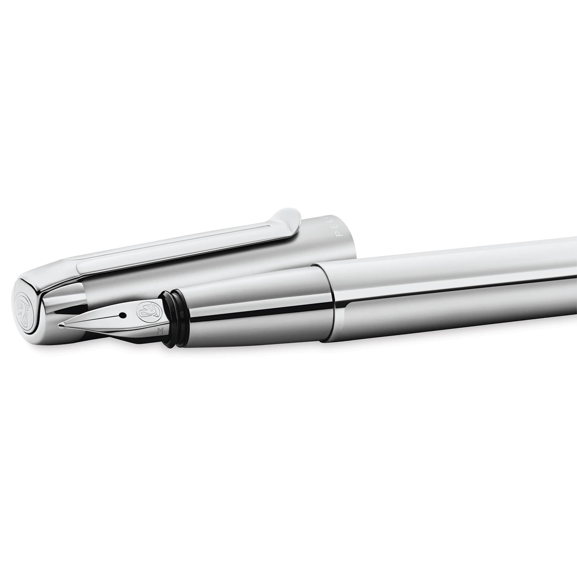 Pelikan Pura Fountain Pen - Silver, cap off
