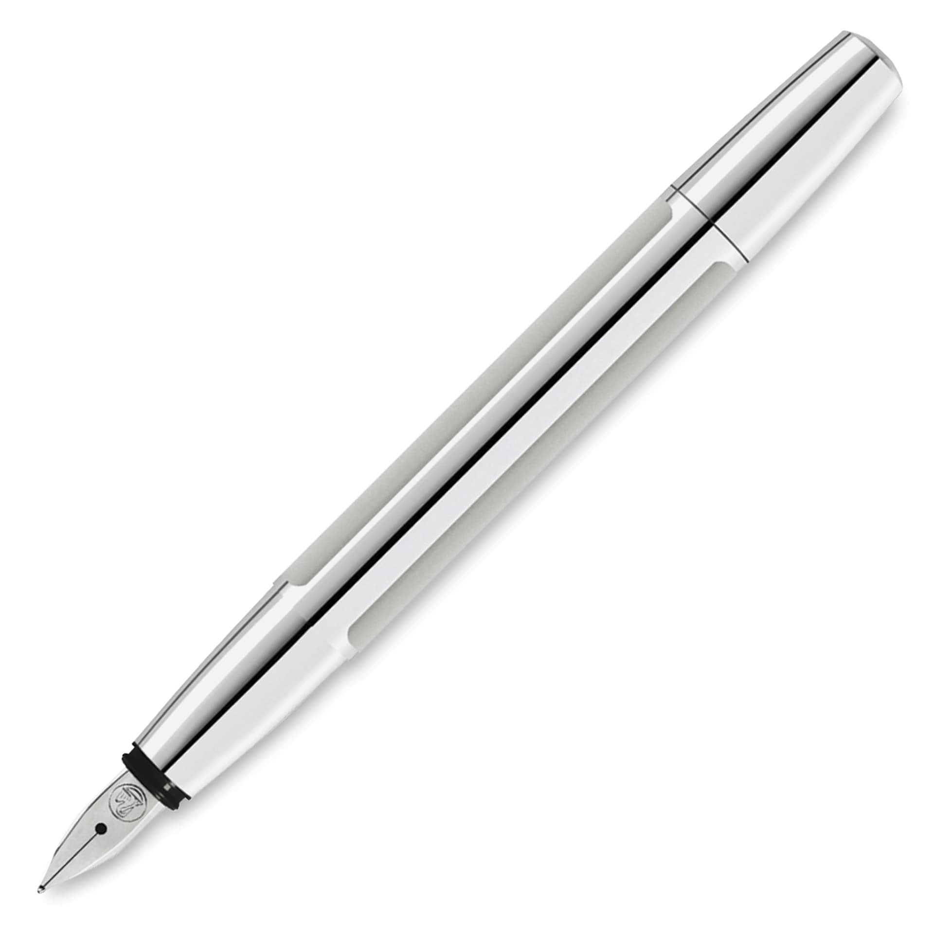 Pelikan Pura Fountain Pen - Silver, full pen with cap off