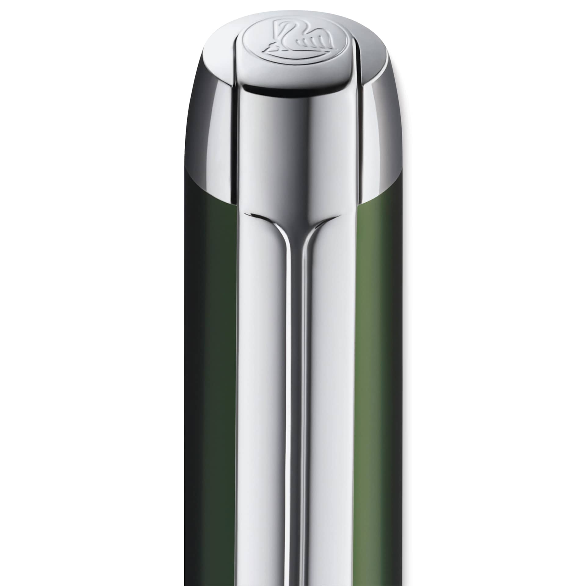 Pelikan Pura Rollerball Pen - Deep Green close up of end of cap