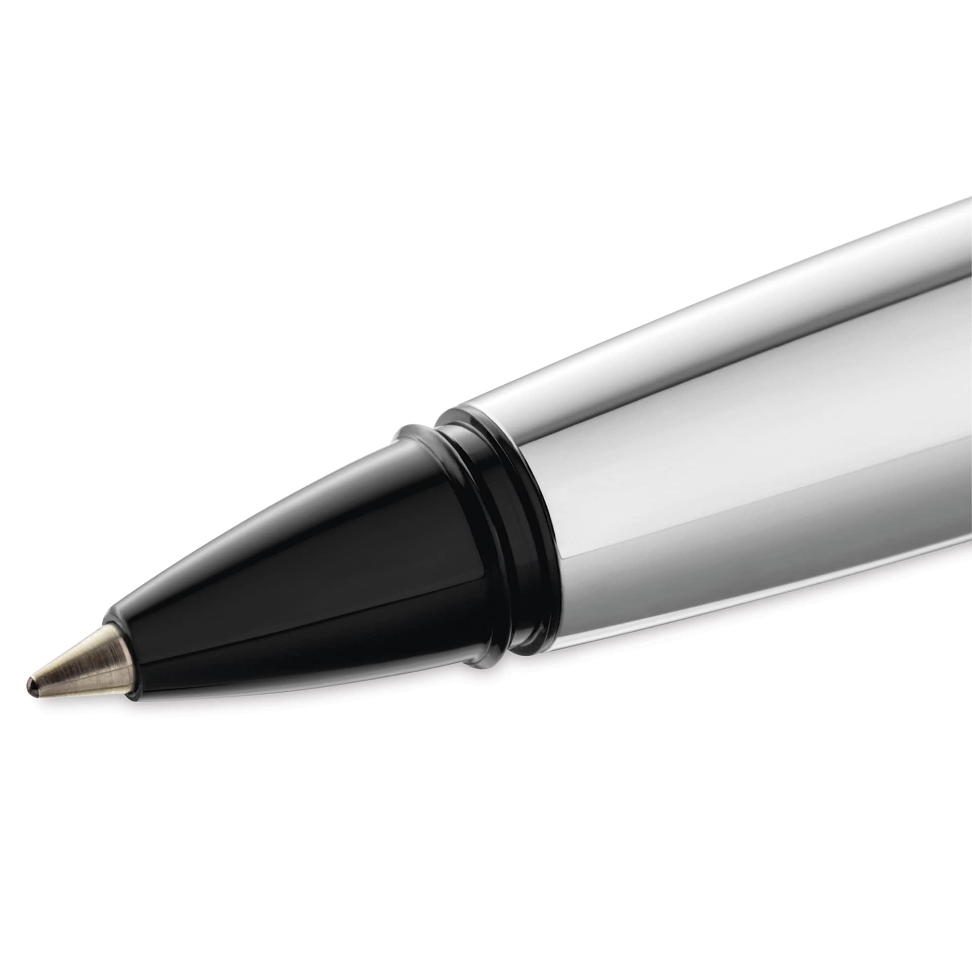 Pelikan Pura Rollerball Pen - Silver close up of roller ball
