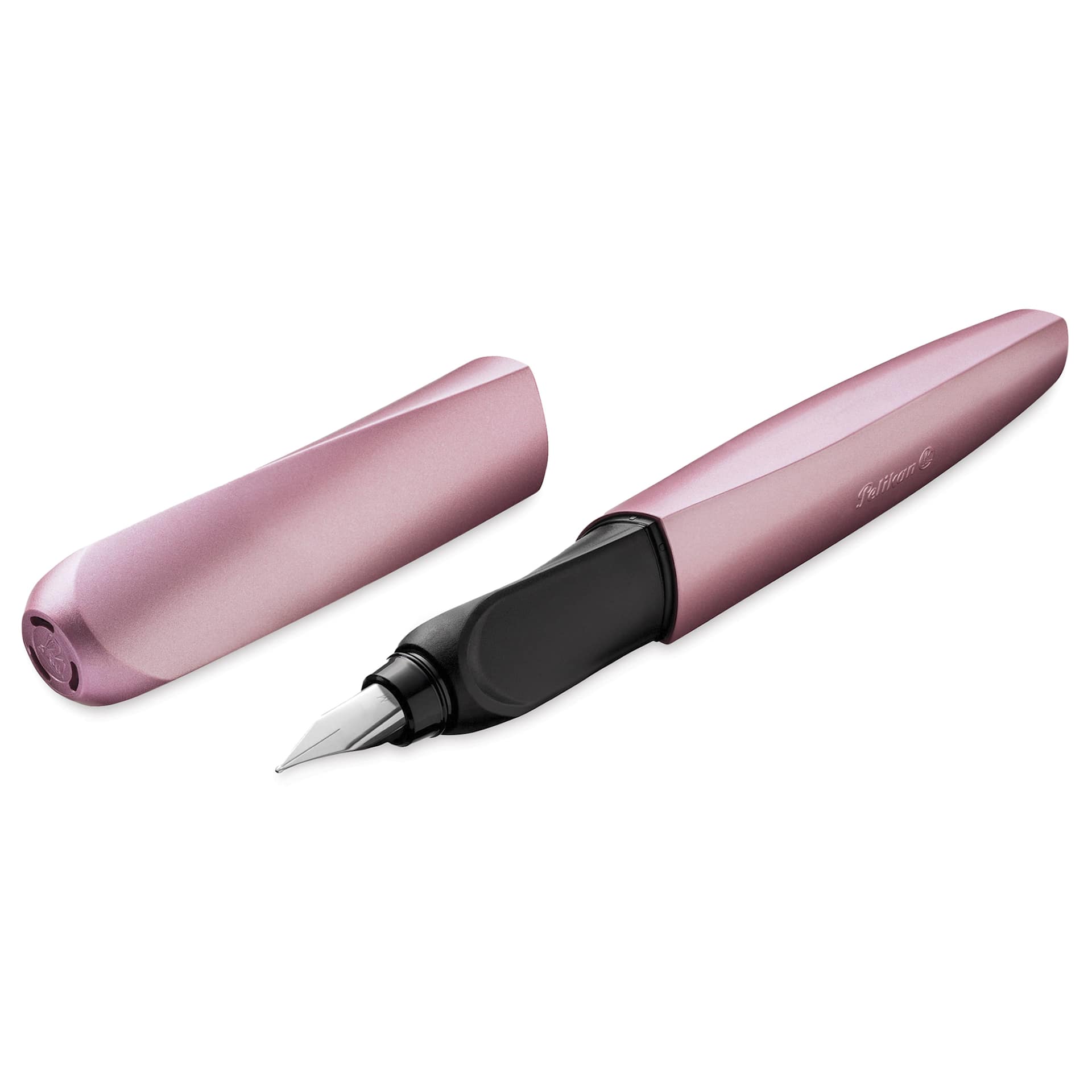 Pelikan Twist Fountain Pen - Rose, Medium Tip, pen with cap off