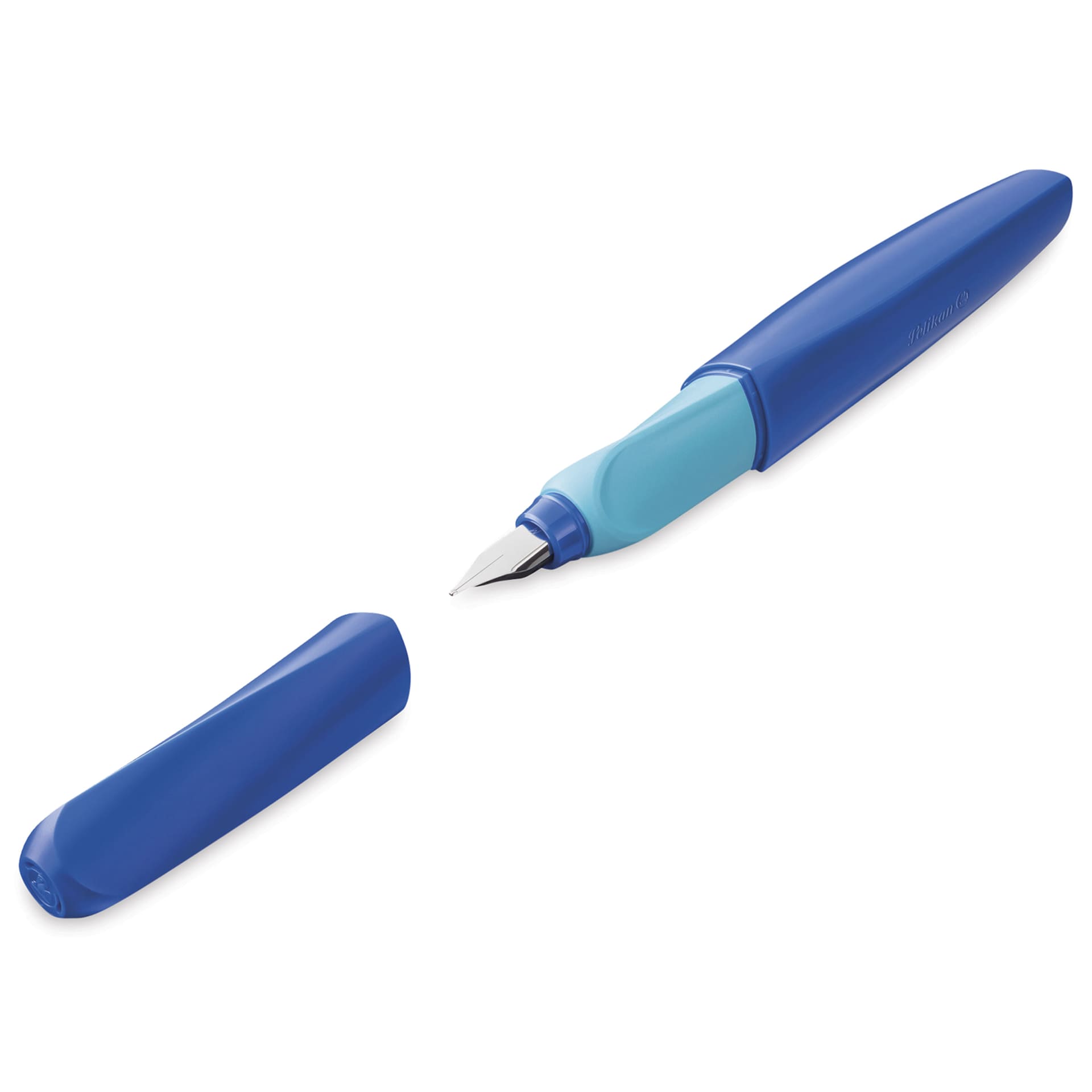 Pelikan Twist Fountain Pen - Deep Blue, Medium Tip, pen with cap off