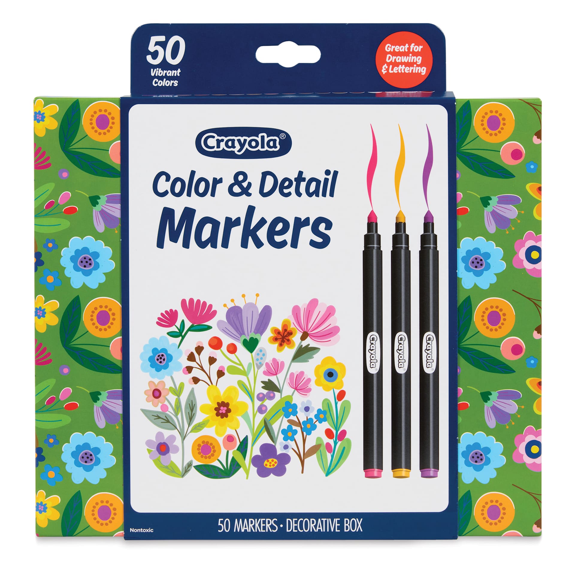 Crayola Color & Detail Markers - Set of 50, front of packaging with label