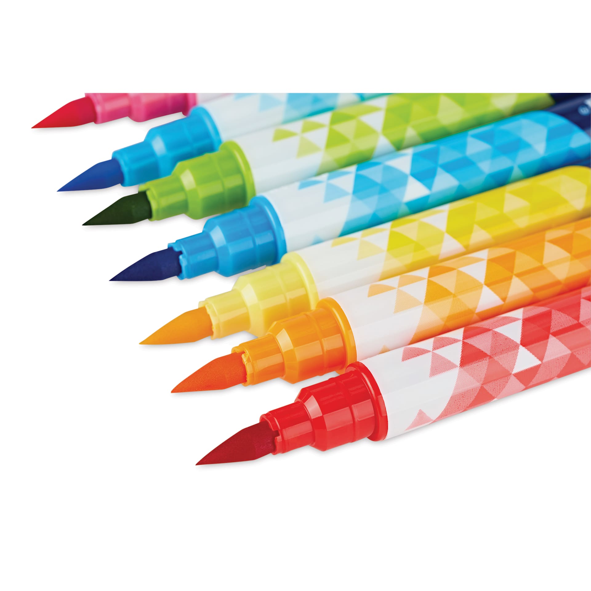 Crayola Dual-Ended Doodle Markers - Set of 12, close up of brush nibs