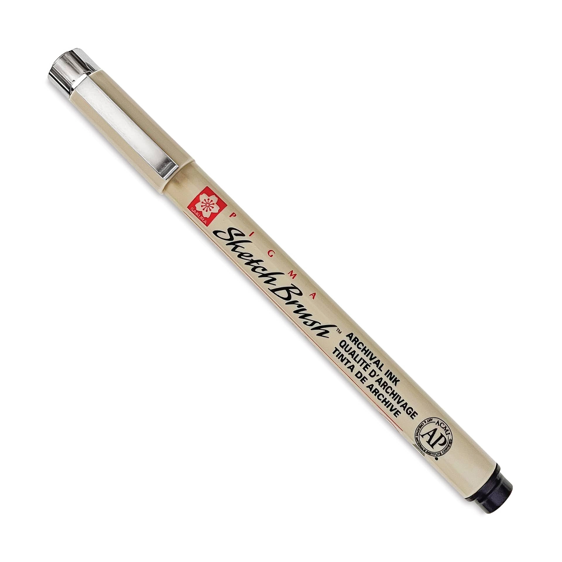Sakura Pigma Sketch Brush Pen - Black, cap on