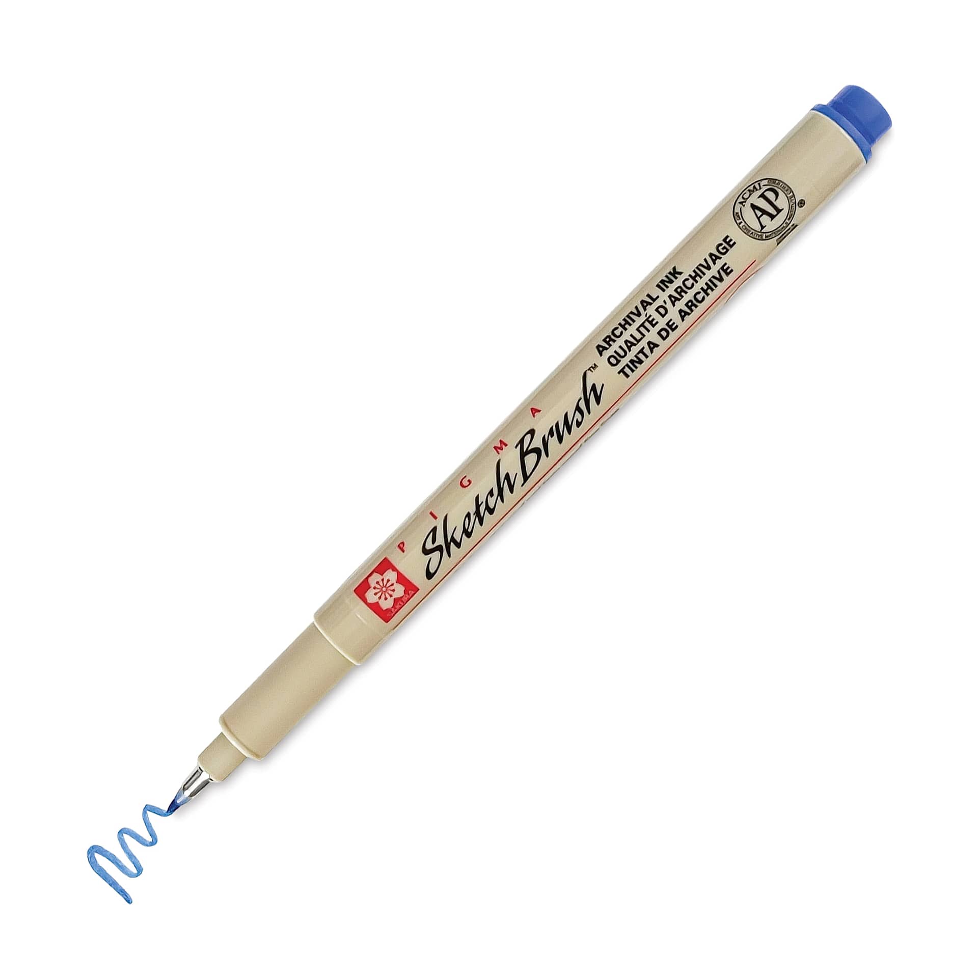 Sakura Pigma Sketch Brush Pen - Blue, cap off