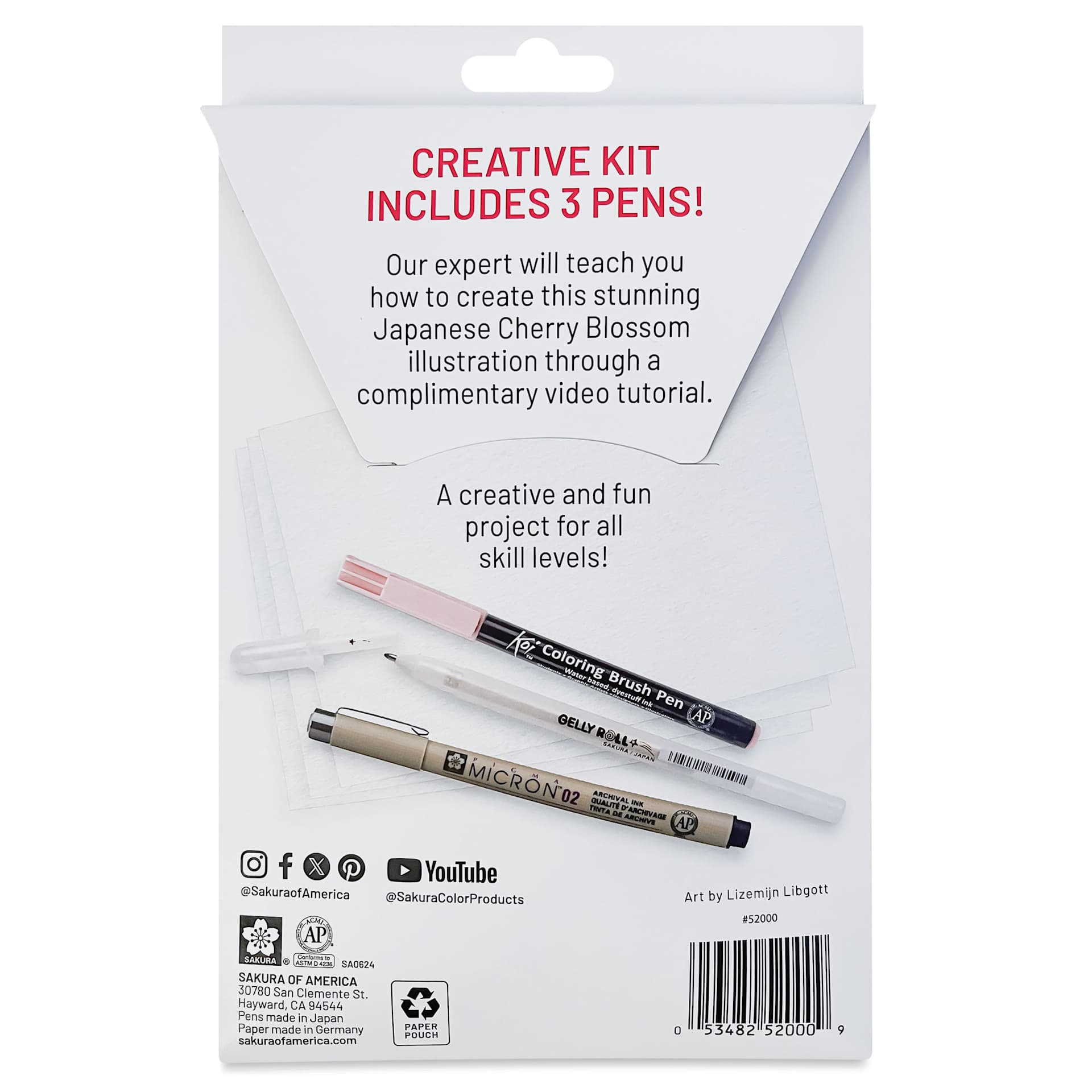 Sakura Creative Kit - Cherry Blossom, back of the packaging