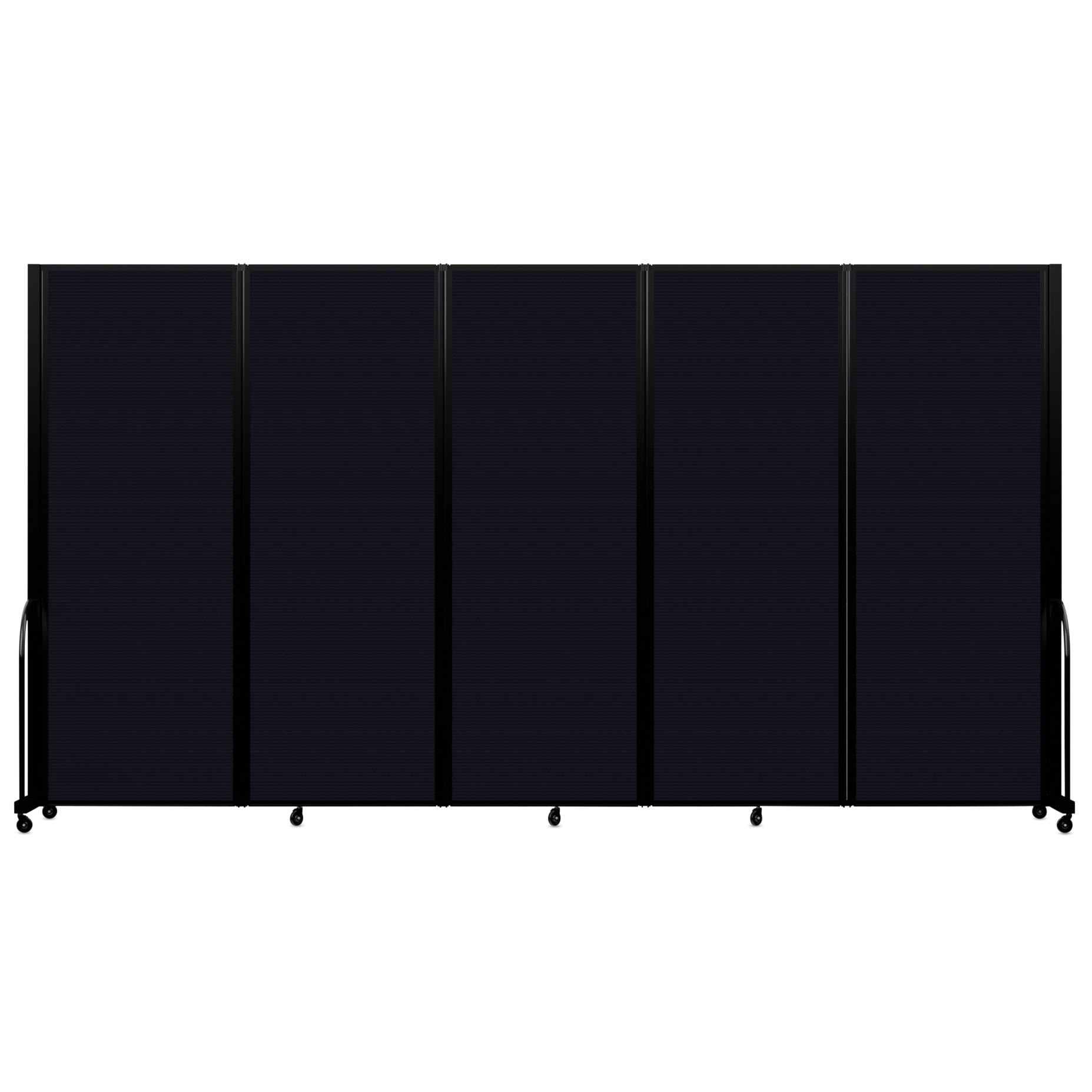 Screenflex Full Motion Room Divider - 7'6" x 14'1", Black, 5 Panel