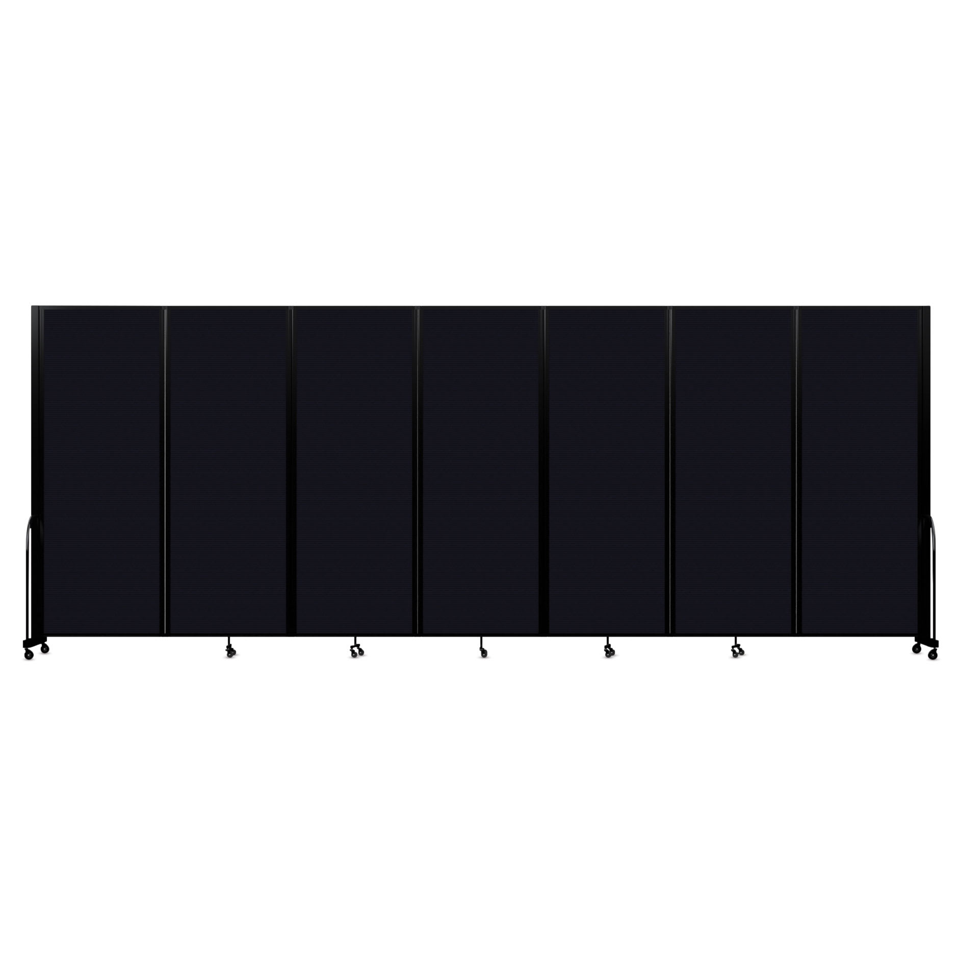 Screenflex Full Motion Room Divider - 7'6" x 19'7", Black, 7 Panel