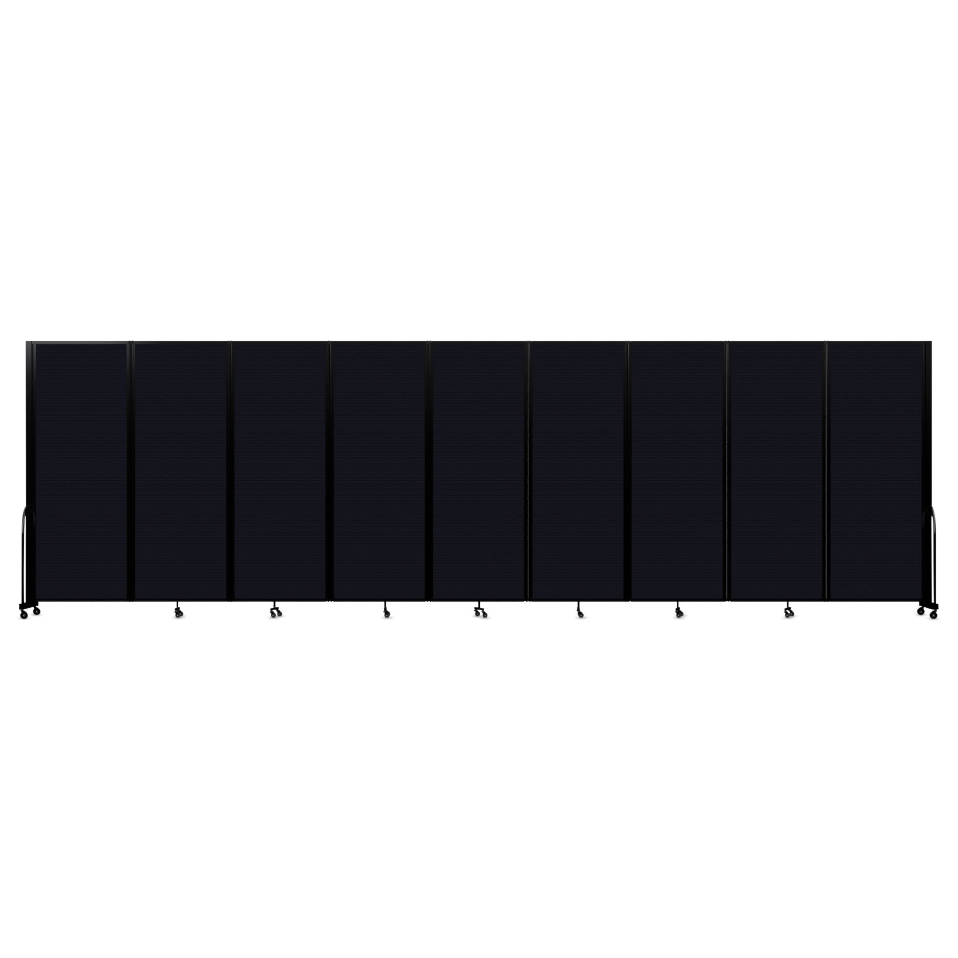 Screenflex Full Motion Room Divider - 7'6" x 25'1", Black, 9 Panel