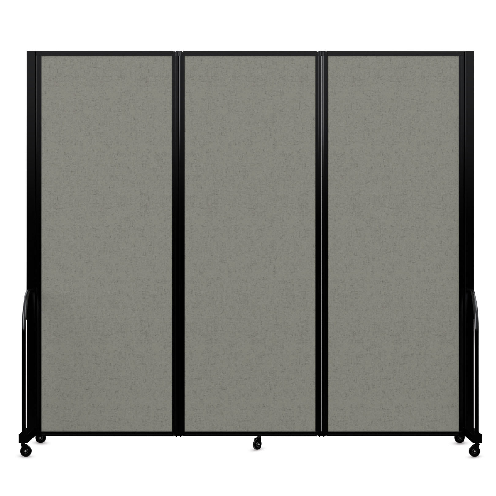 Screenflex Full Motion Room Divider - 7'6" x 8'7", Gray Smoke, 3 Panel