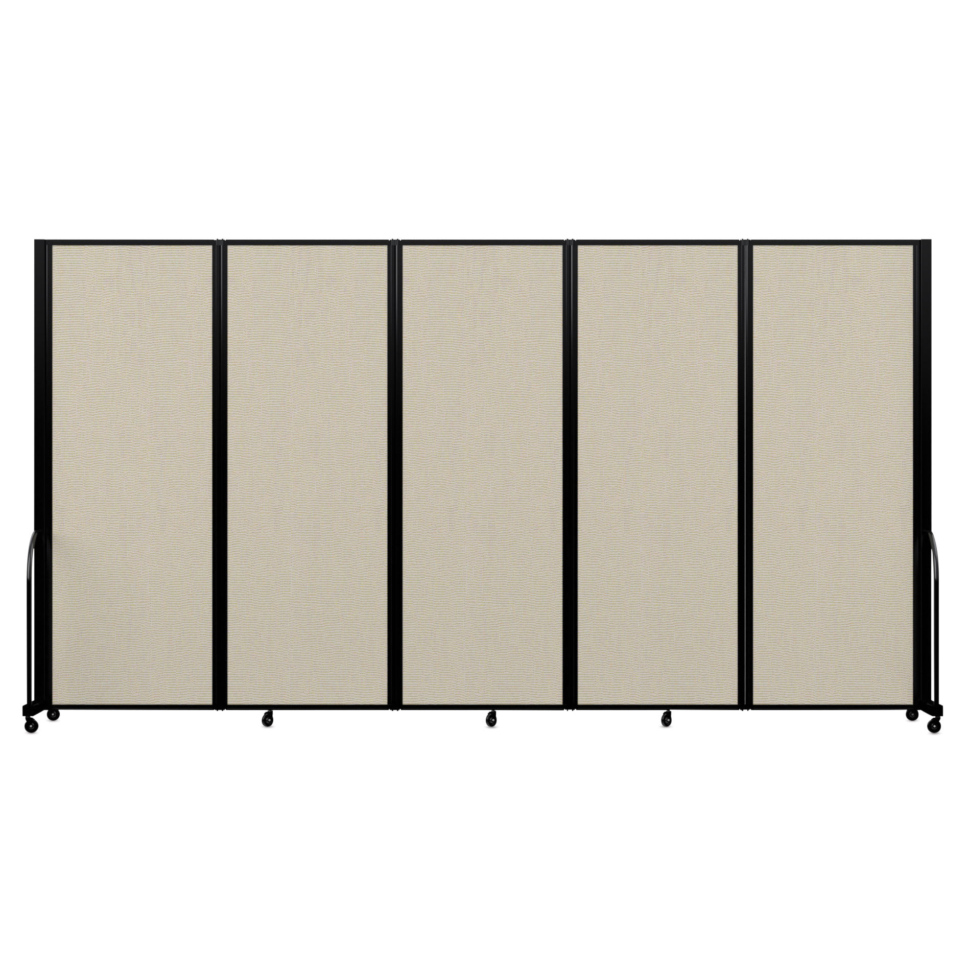 Screenflex Full Motion Room Divider - 7'6" x 14'1", Sand, 5 Panel