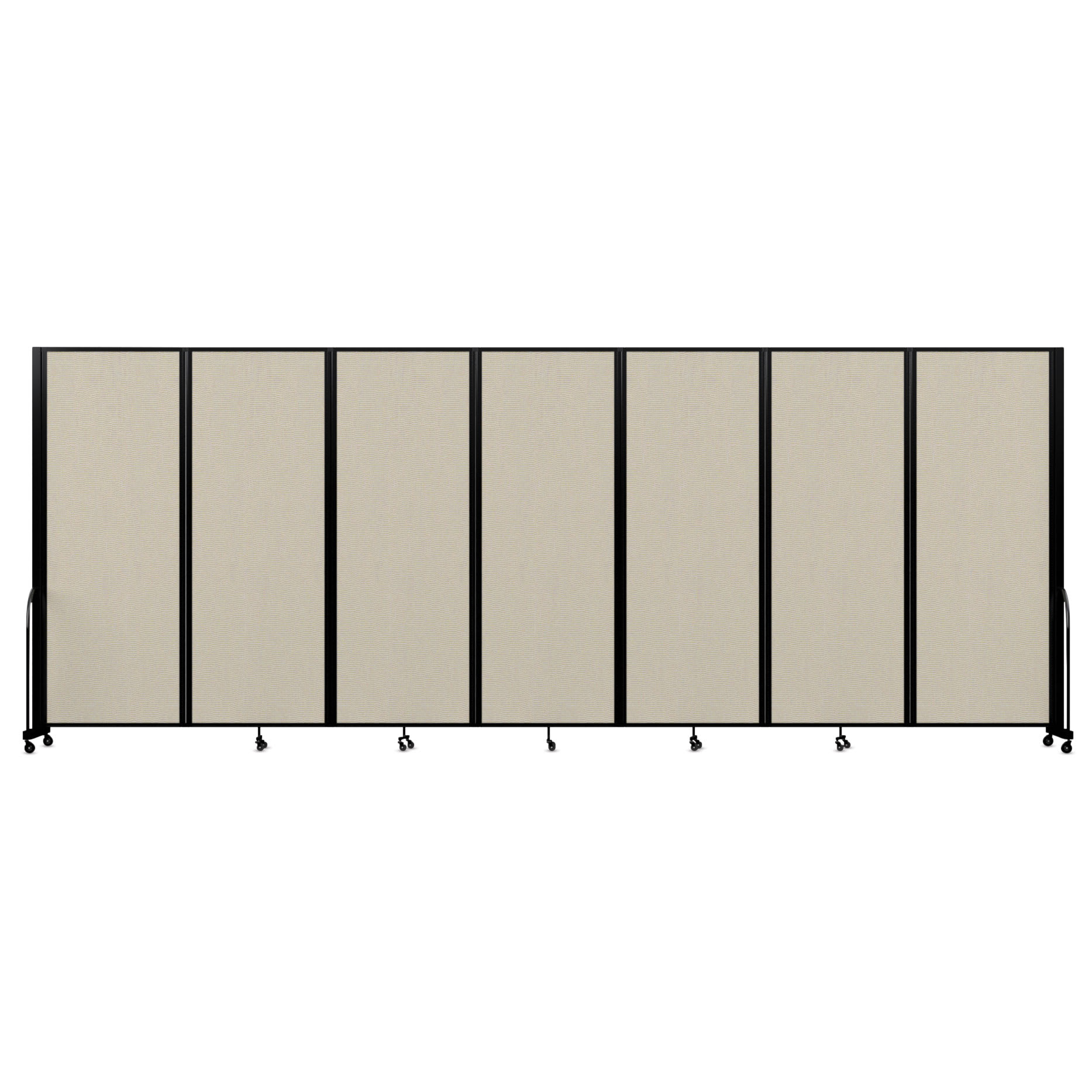 Screenflex Full Motion Room Divider - 7'6" x 19'7", Sand, 7 Panel