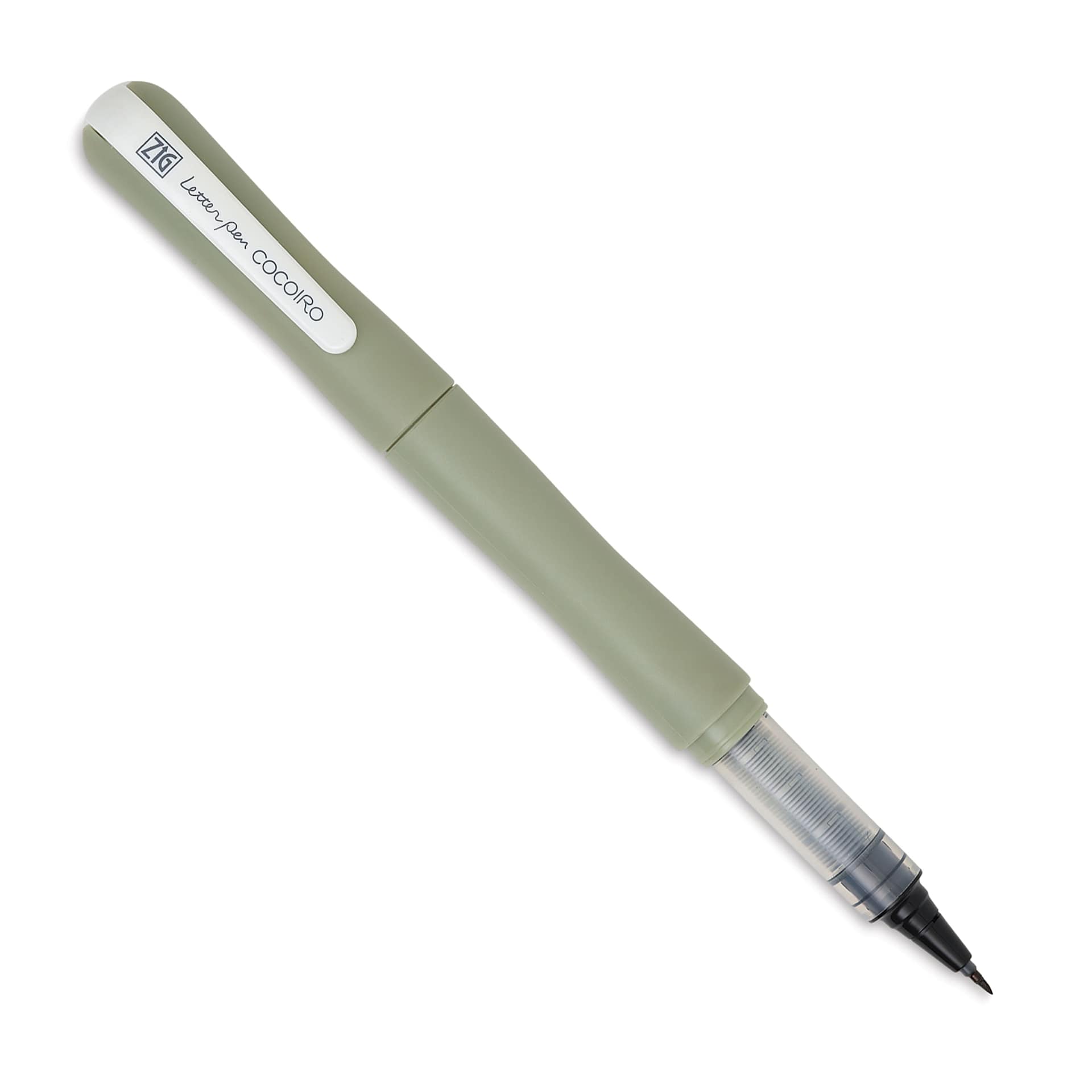 Kuretake Zig Cocoiro Letter Pen - Smoky Olive, Extra Fine Brush Nib