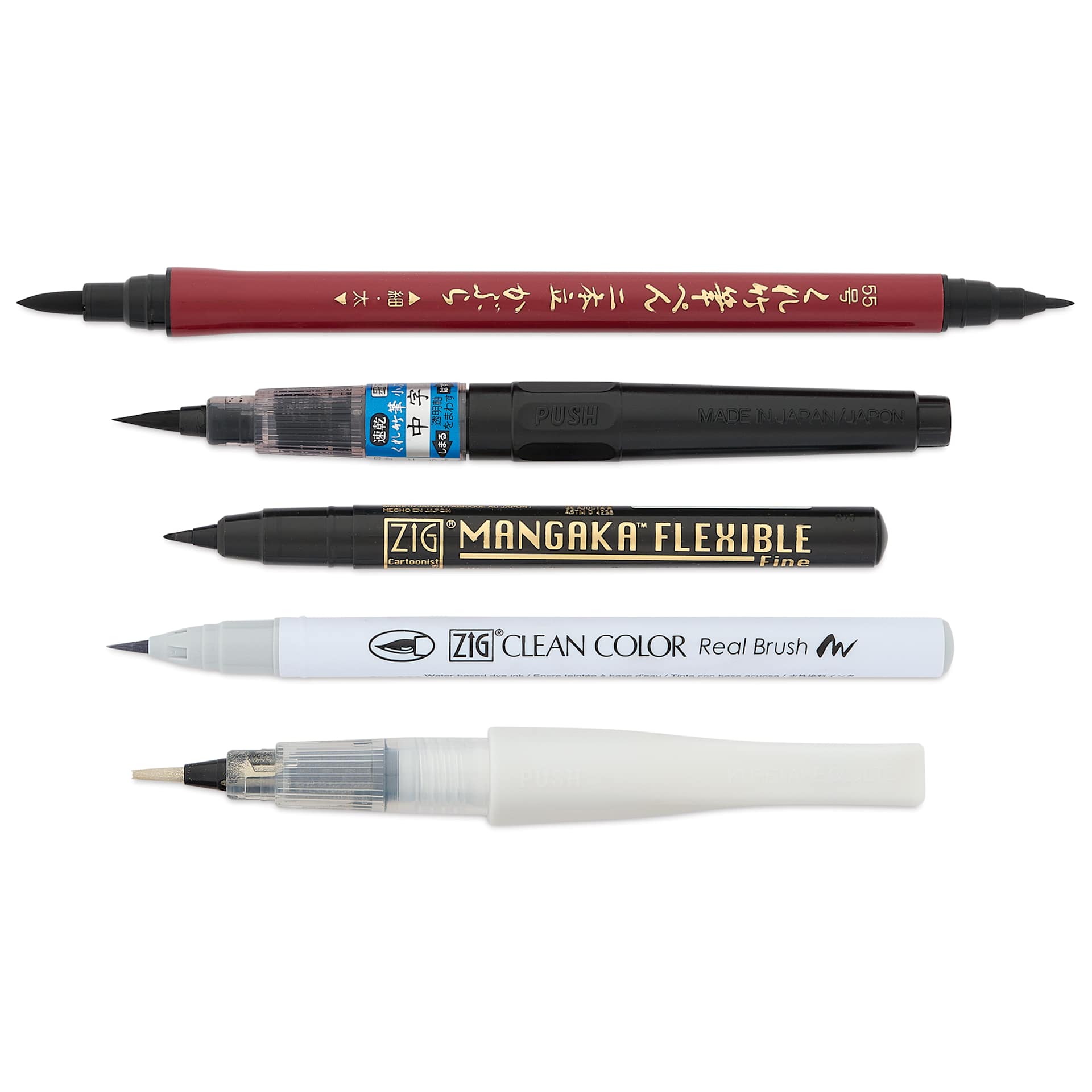 Kuretake Zig Illustration Set - Set of 5, Basic No. 3, contents