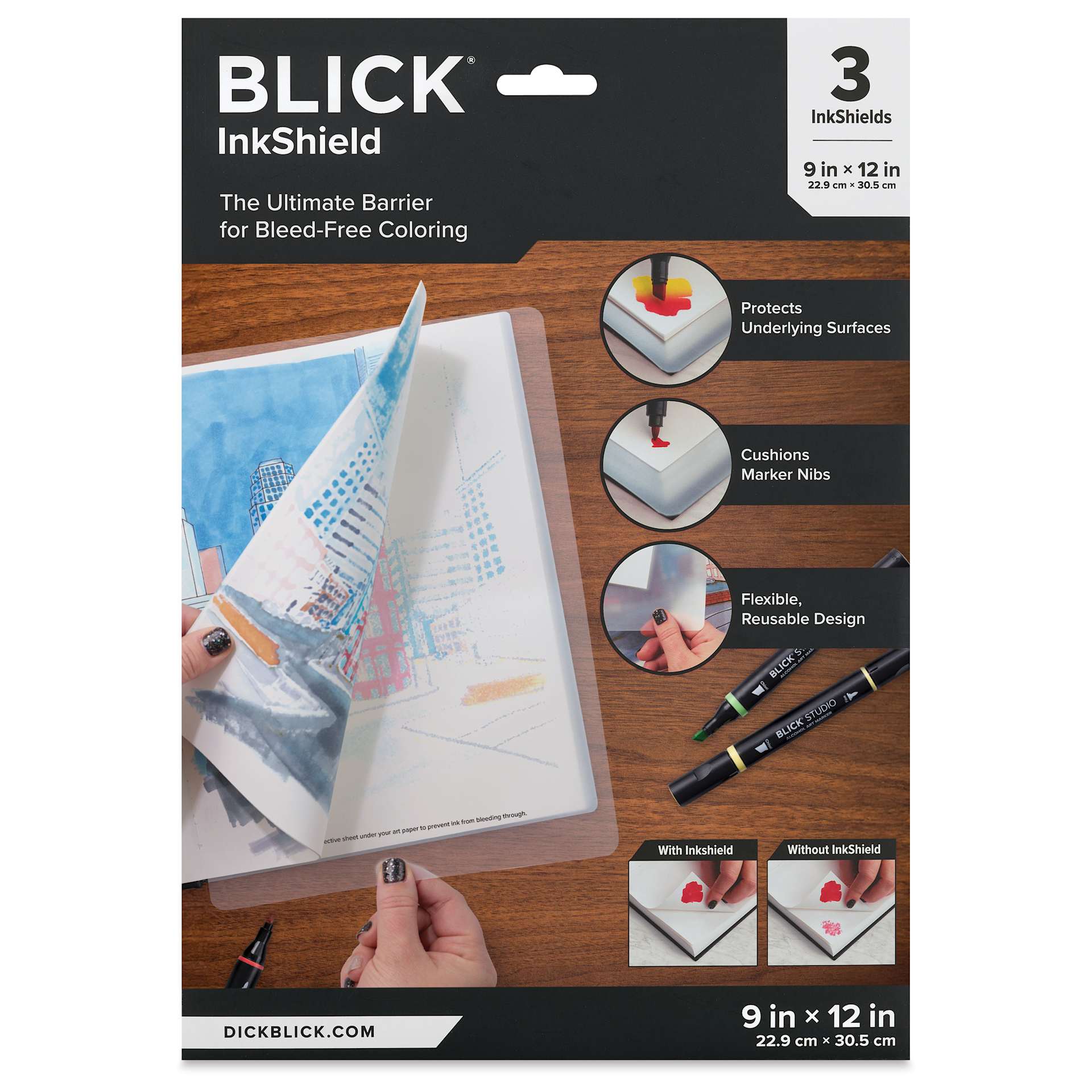 Blick InkShield - 9" x 12", Pkg of 3, front of package
