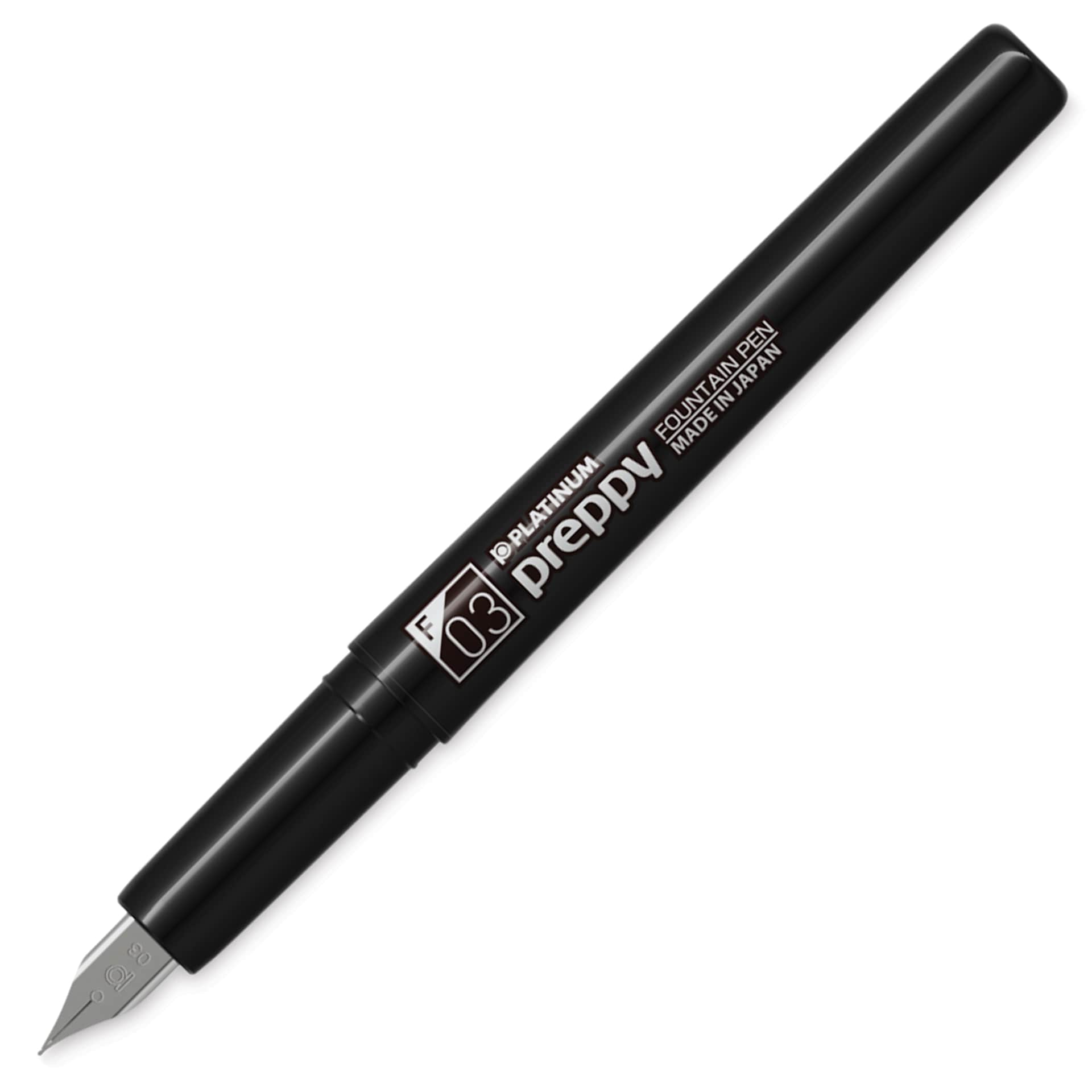 Platinum Preppy Fountain Pen - All Black, Fine, without cap