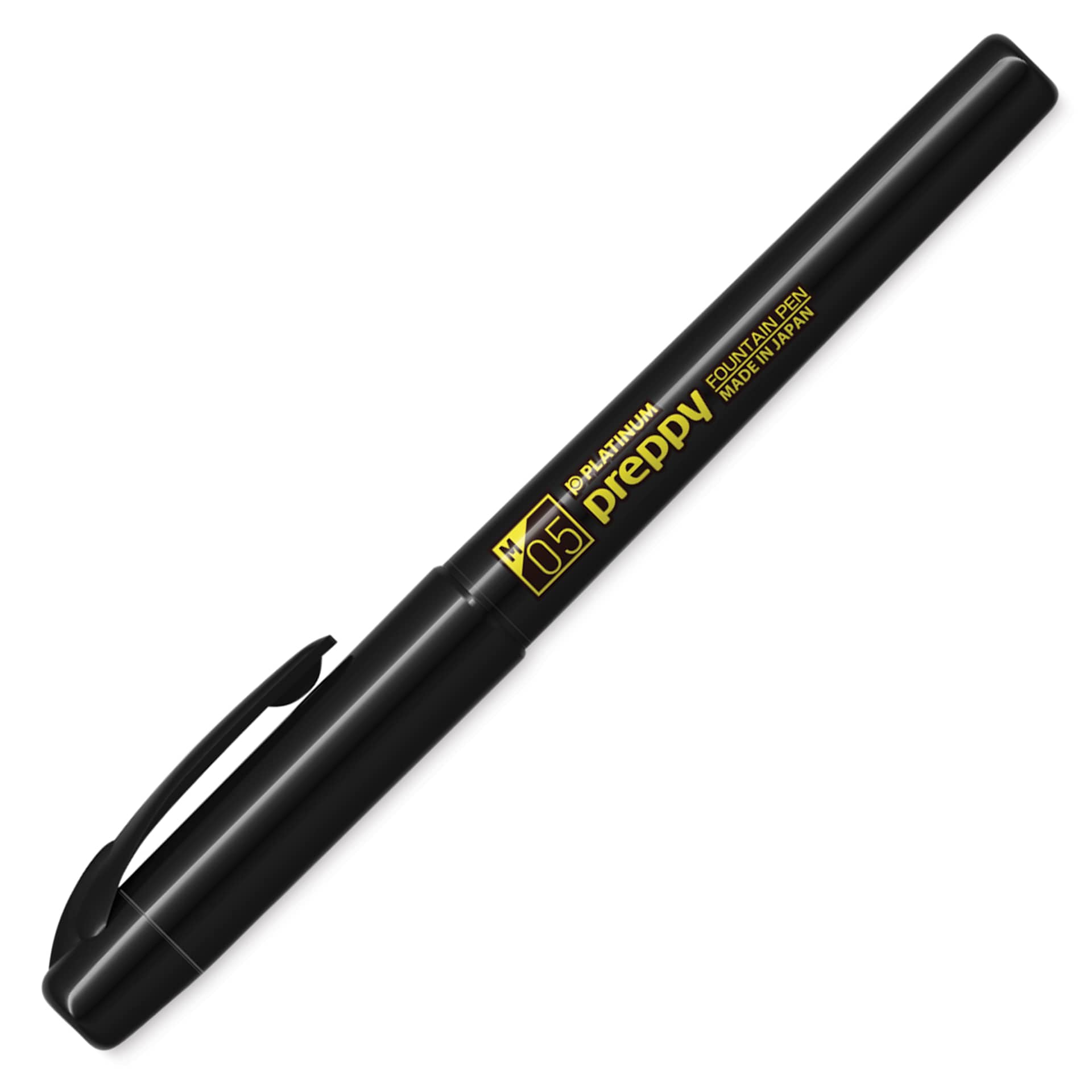 Platinum Preppy Fountain Pen - All Black, Medium, capped