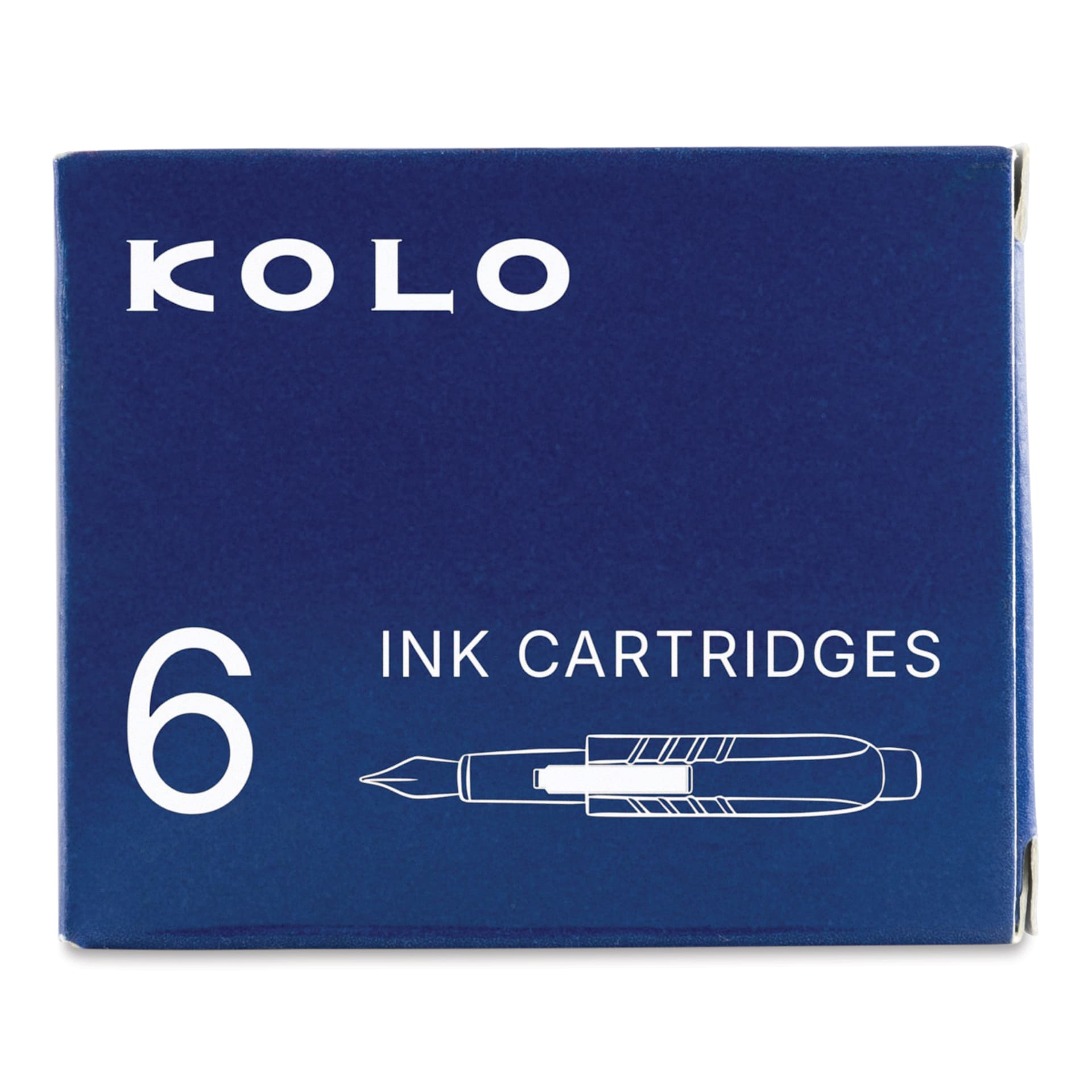 Kolo Fountain Pen Ink Cartridges - Pkg of 6, Blue, front of packaging