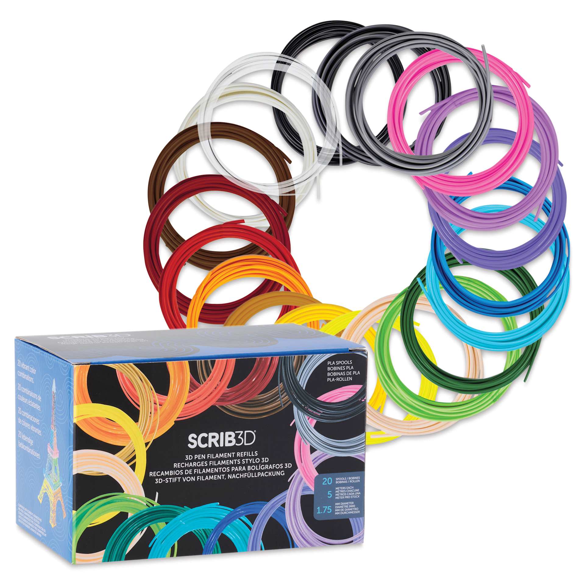 Scrib3D PLA Filament Refills with packaging