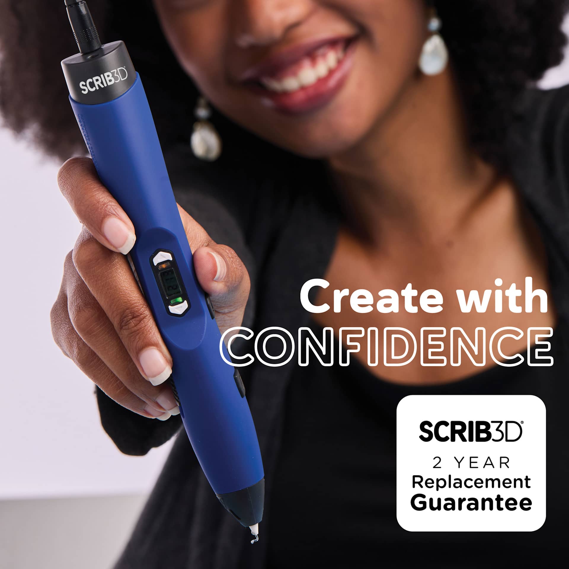 Scrib3D Advanced 3D Printing Pen Set. Create with confidence. Scrib3D 2-year replacement guarantee.  