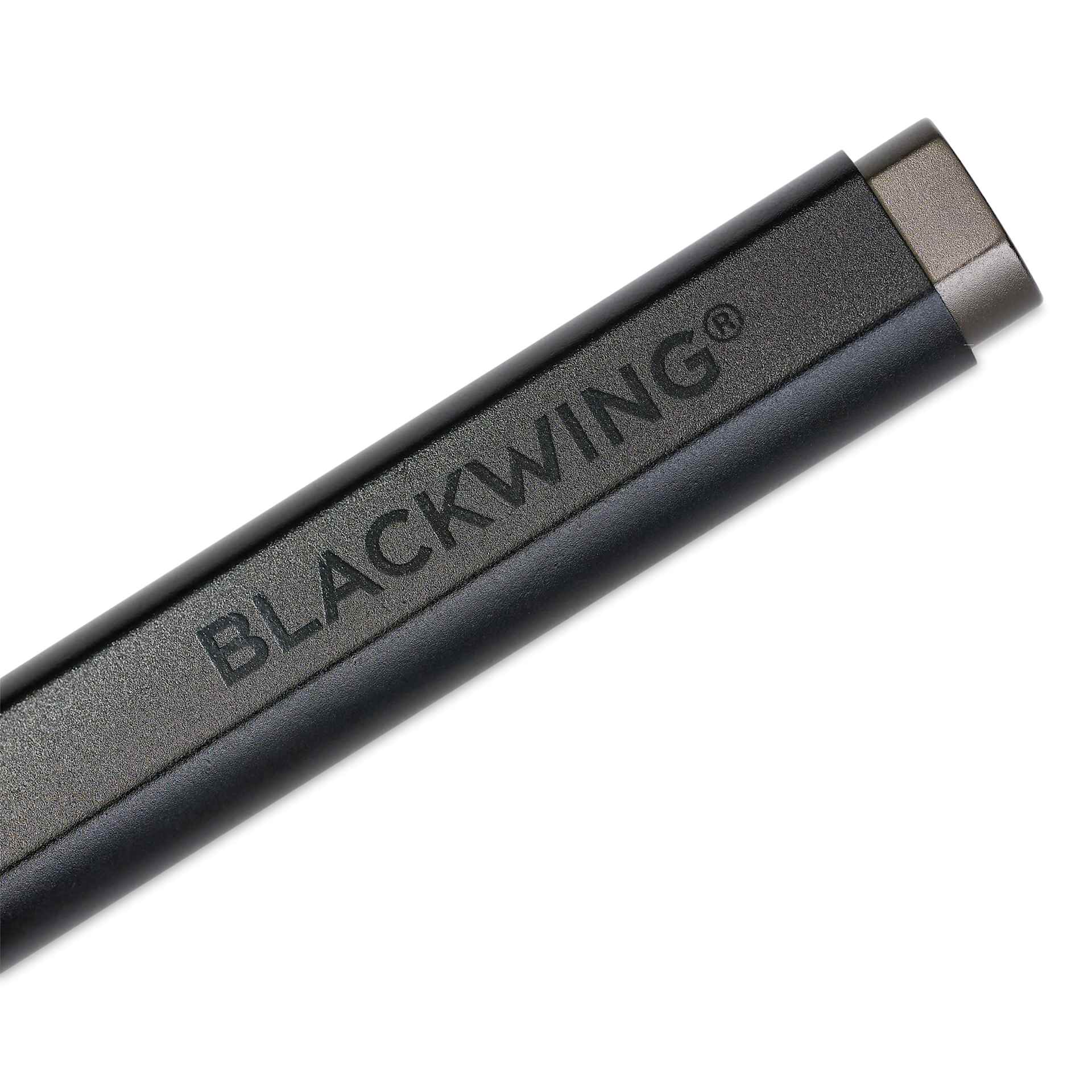 Blackwing Pen - Black, close up of barrel and dual-spring cap