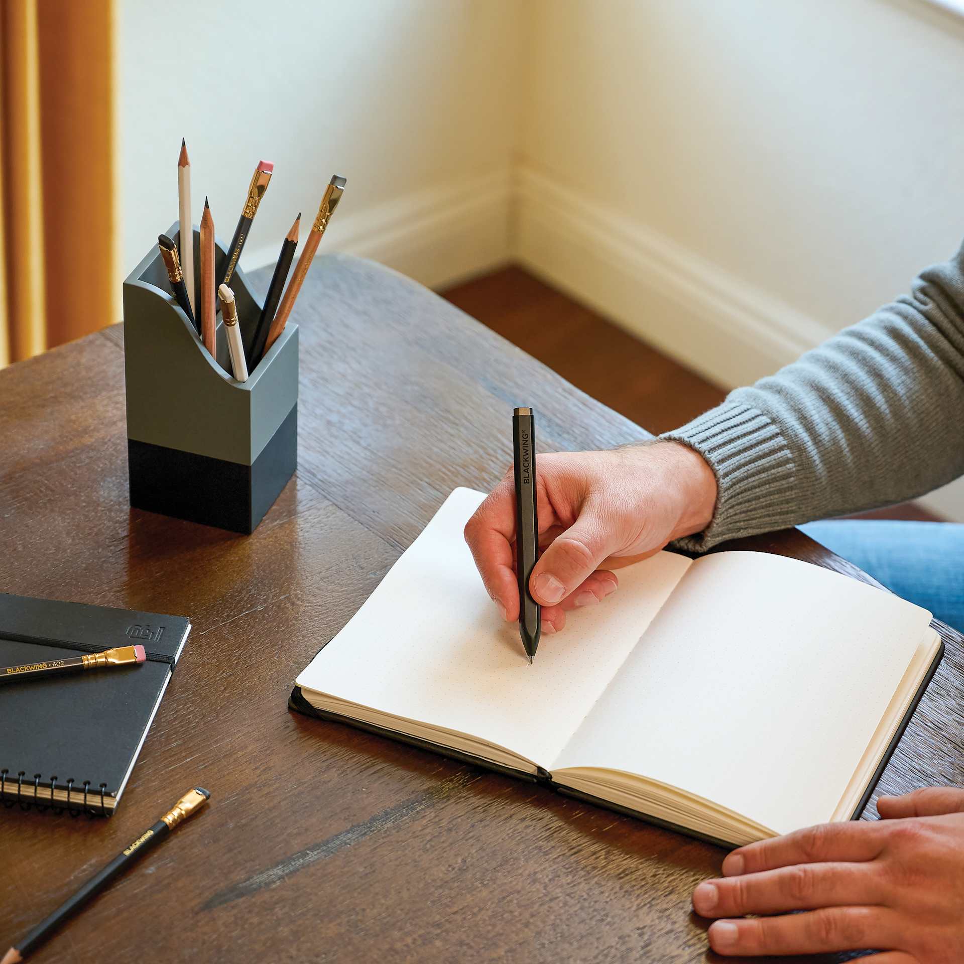 Blackwing Pen - Black, in use