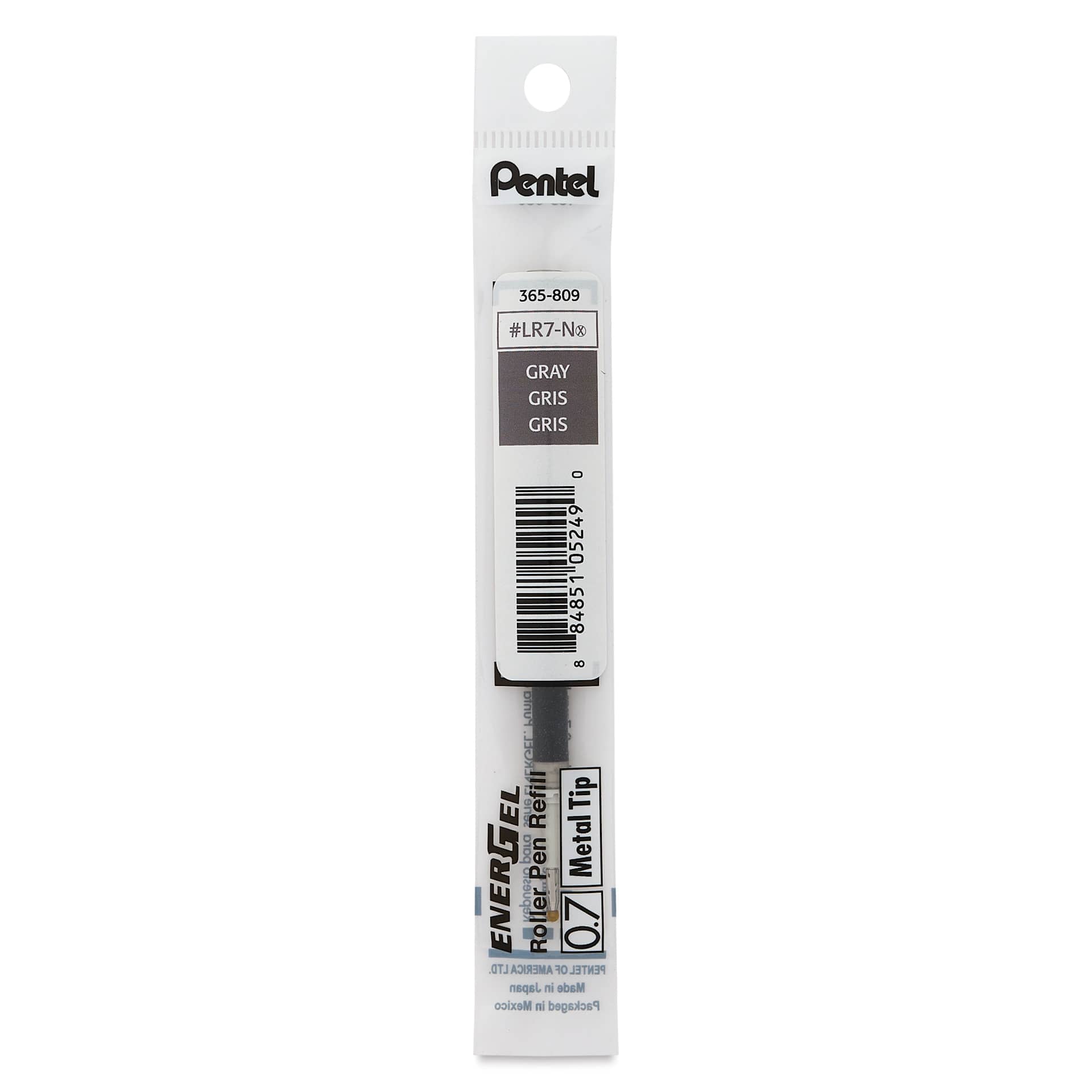 Pentel EnerGel Liquid Gel Pen Refill - Gray, 0.7 mm, front of packaging